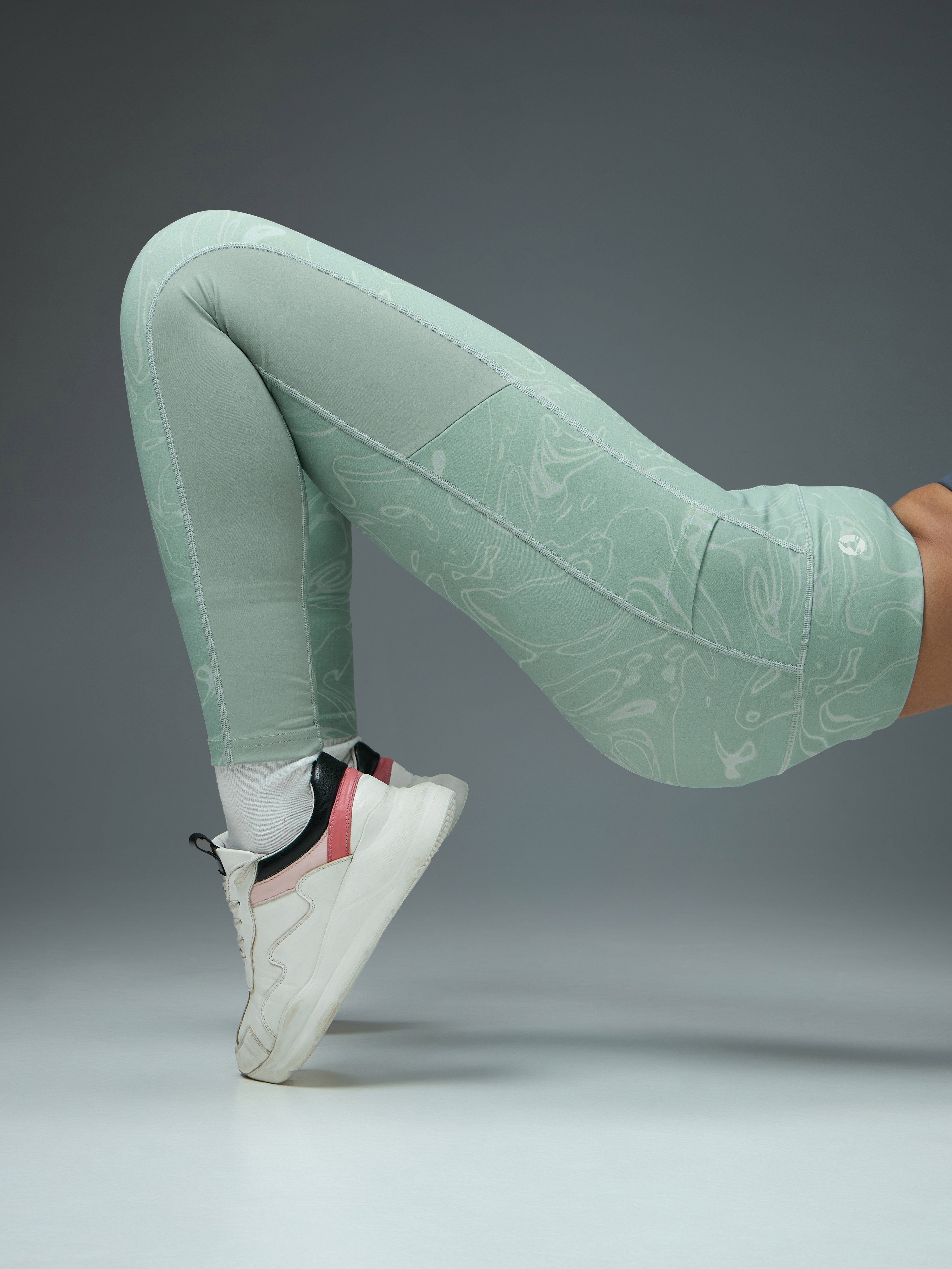 Technosport Women Printed Tights (Elasto Plus) - W155 - GREY SWIRL