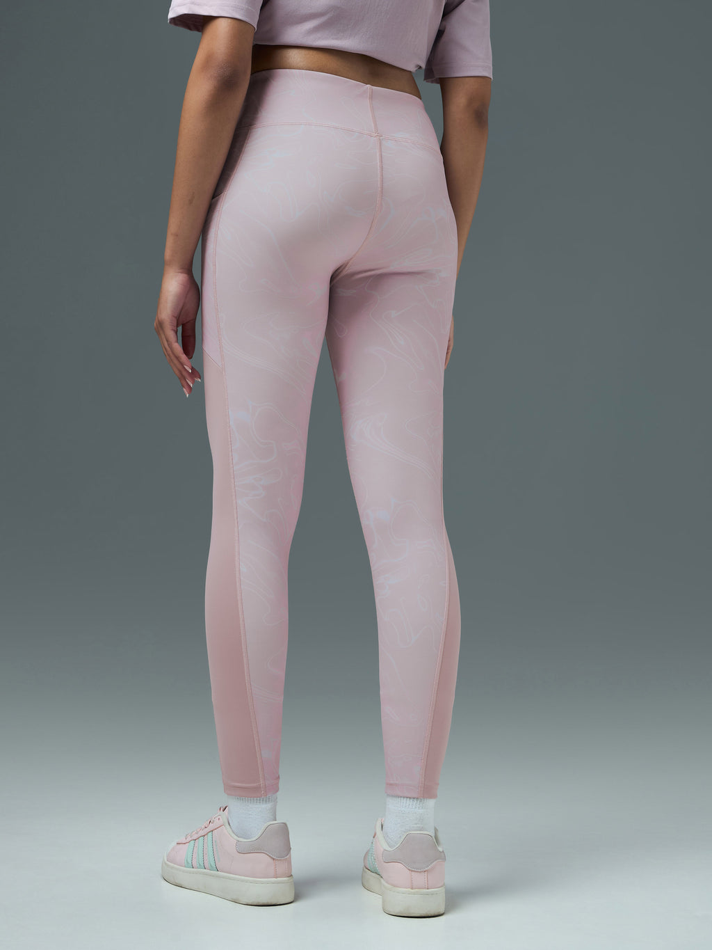 Technosport Women Printed Tights (Elasto Plus) - W155 - PINKY SWIRL