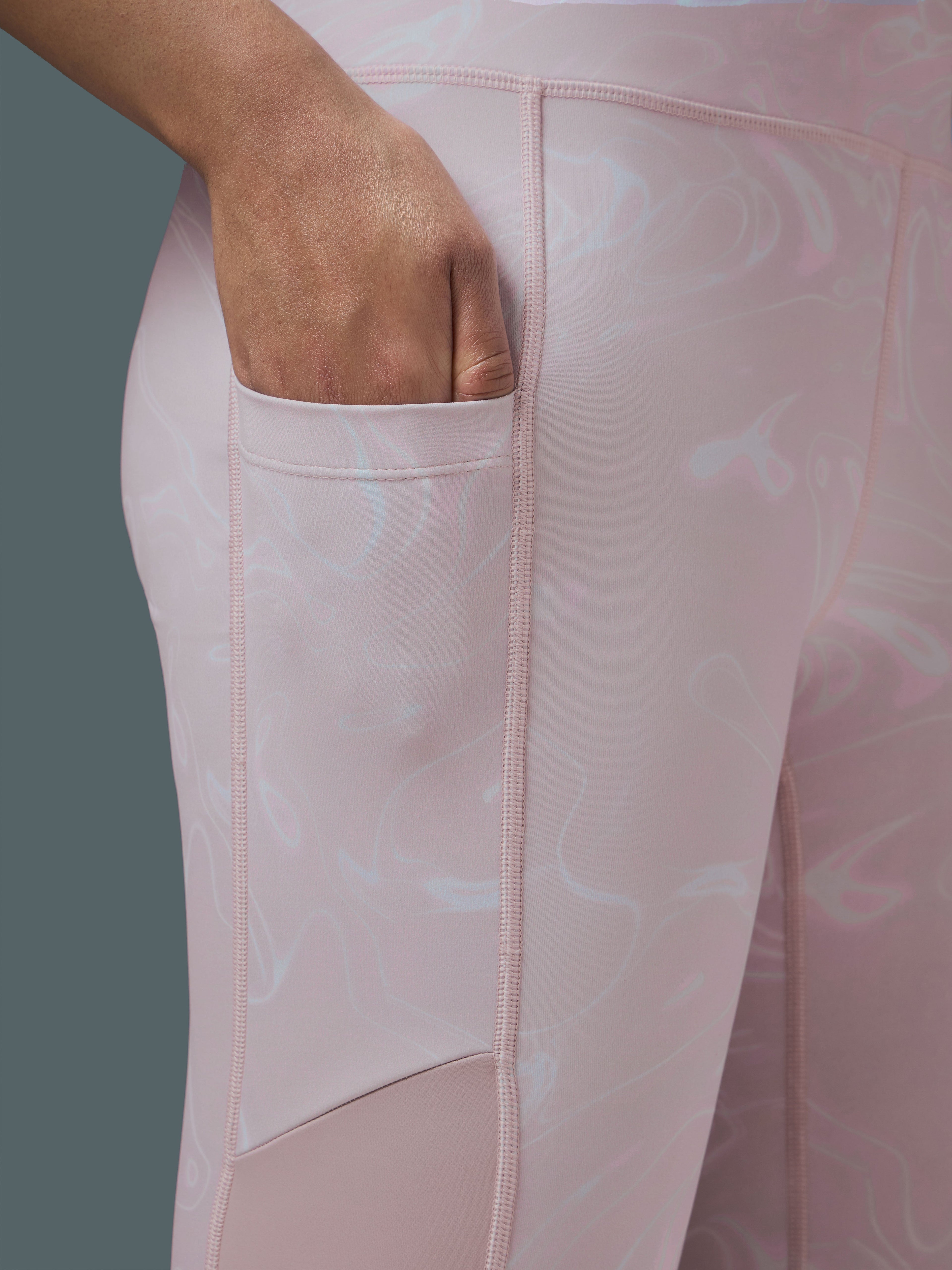 Technosport Women Printed Tights (Elasto Plus) - W155 - PINKY SWIRL