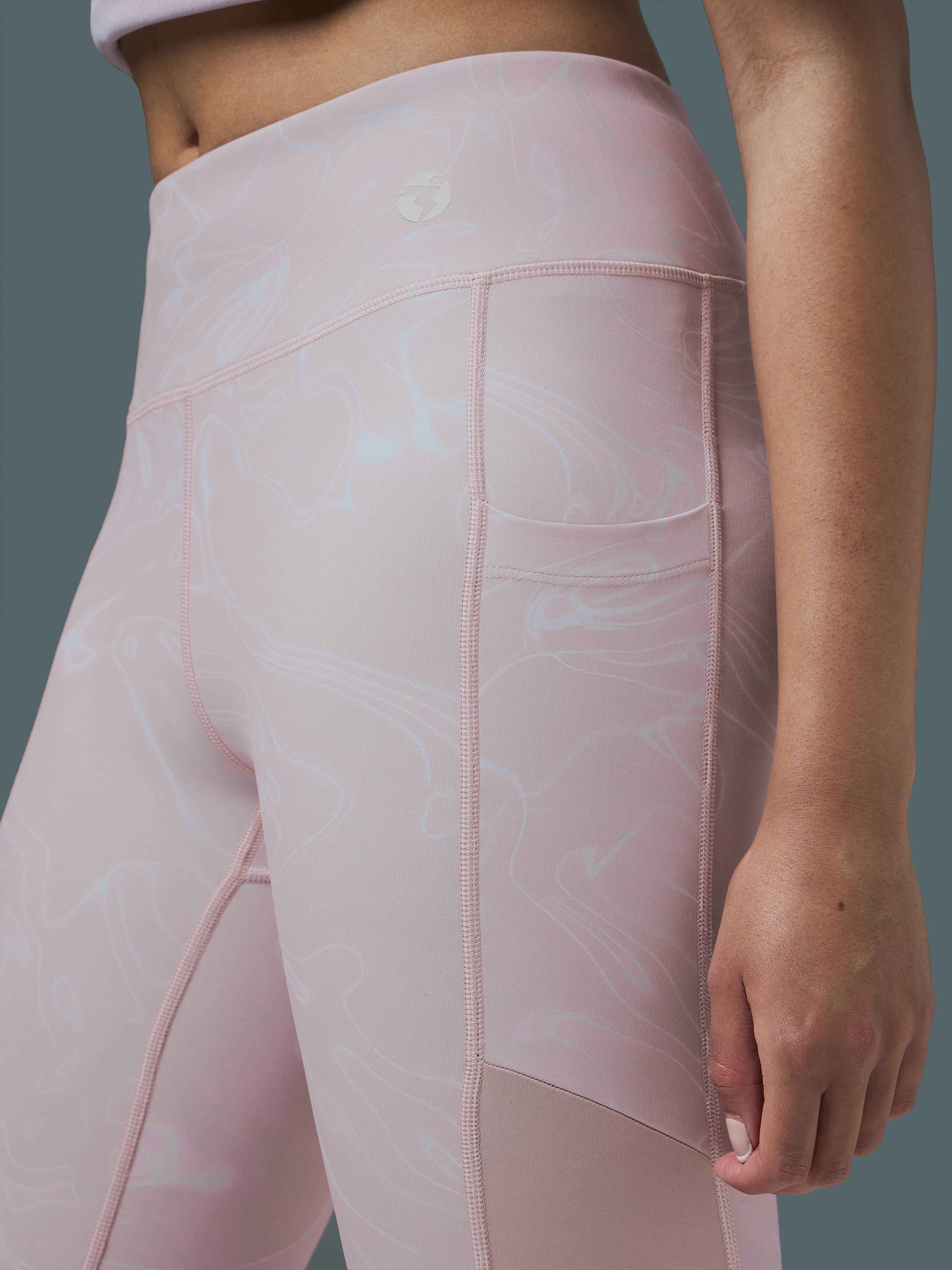 Technosport Women Printed Tights (Elasto Plus) - W155 - PINKY SWIRL