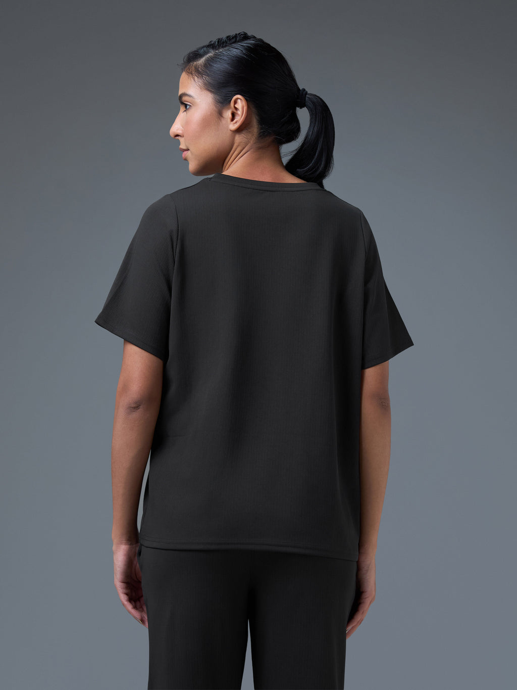 Technosport Women Relaxed Fit TShirt (Elasto Plus) - W163 - BLACK