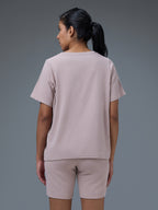 Technosport Women Relaxed Fit TShirt (Elasto Plus) - W163 - DUSTY PINK