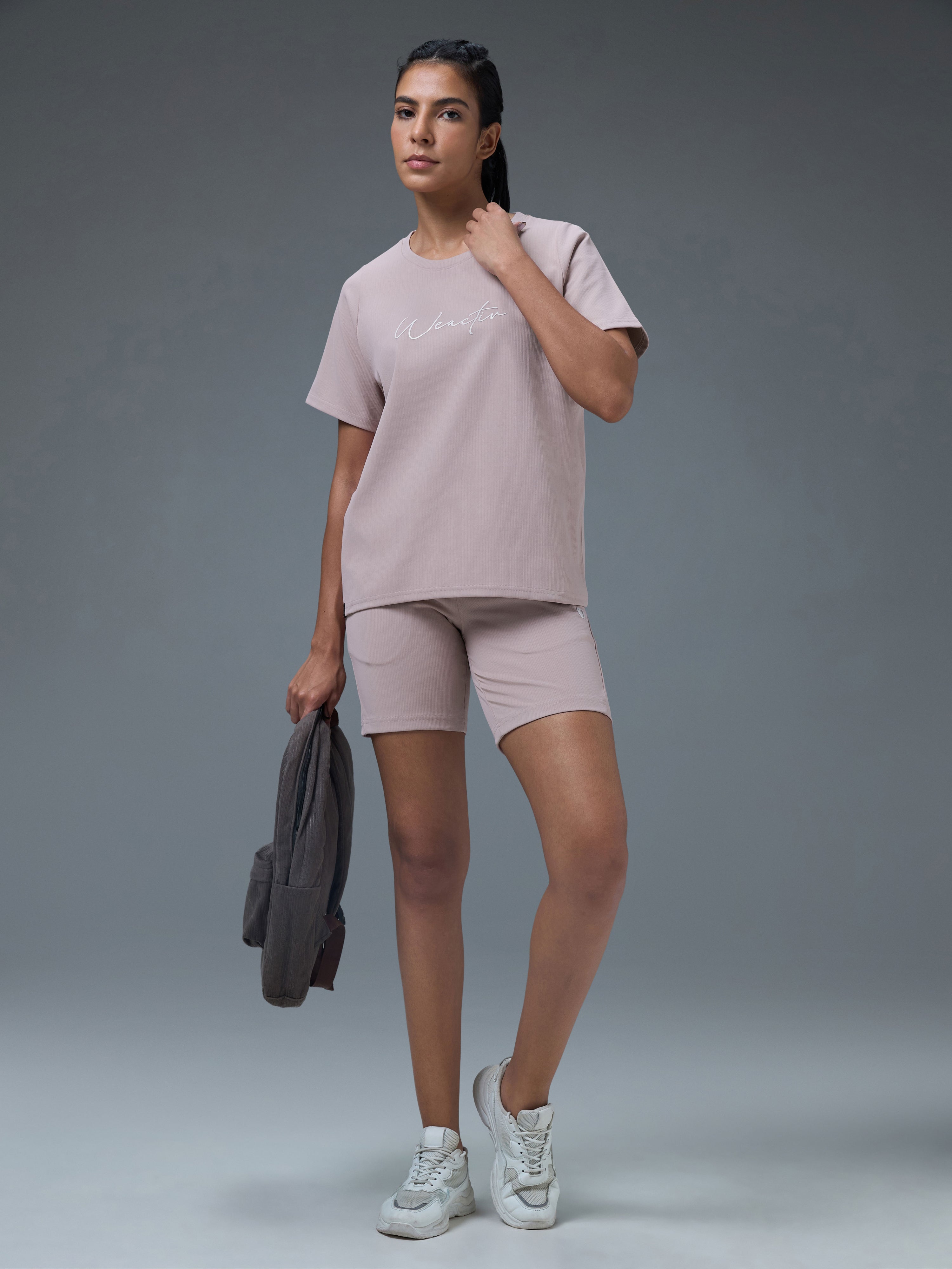 Technosport Women Relaxed Fit TShirt (Elasto Plus) - W163 - DUSTY PINK
