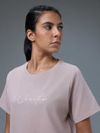 Technosport Women Relaxed Fit TShirt (Elasto Plus) - W163 - DUSTY PINK