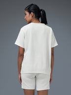 Technosport Women Relaxed Fit TShirt (Elasto Plus) - W163 - OFF WHITE