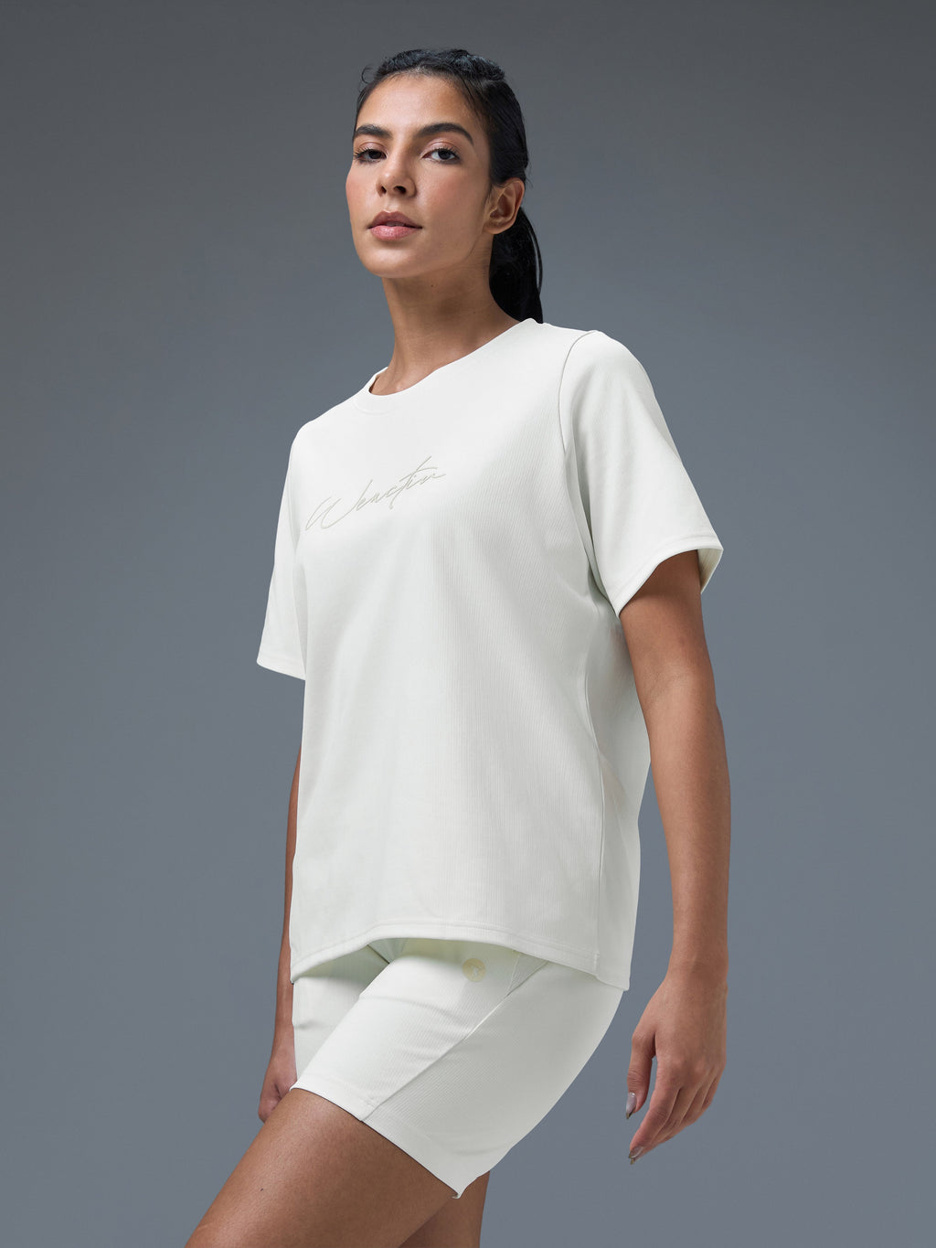 Technosport Women Relaxed Fit TShirt (Elasto Plus) - W163 - OFF WHITE
