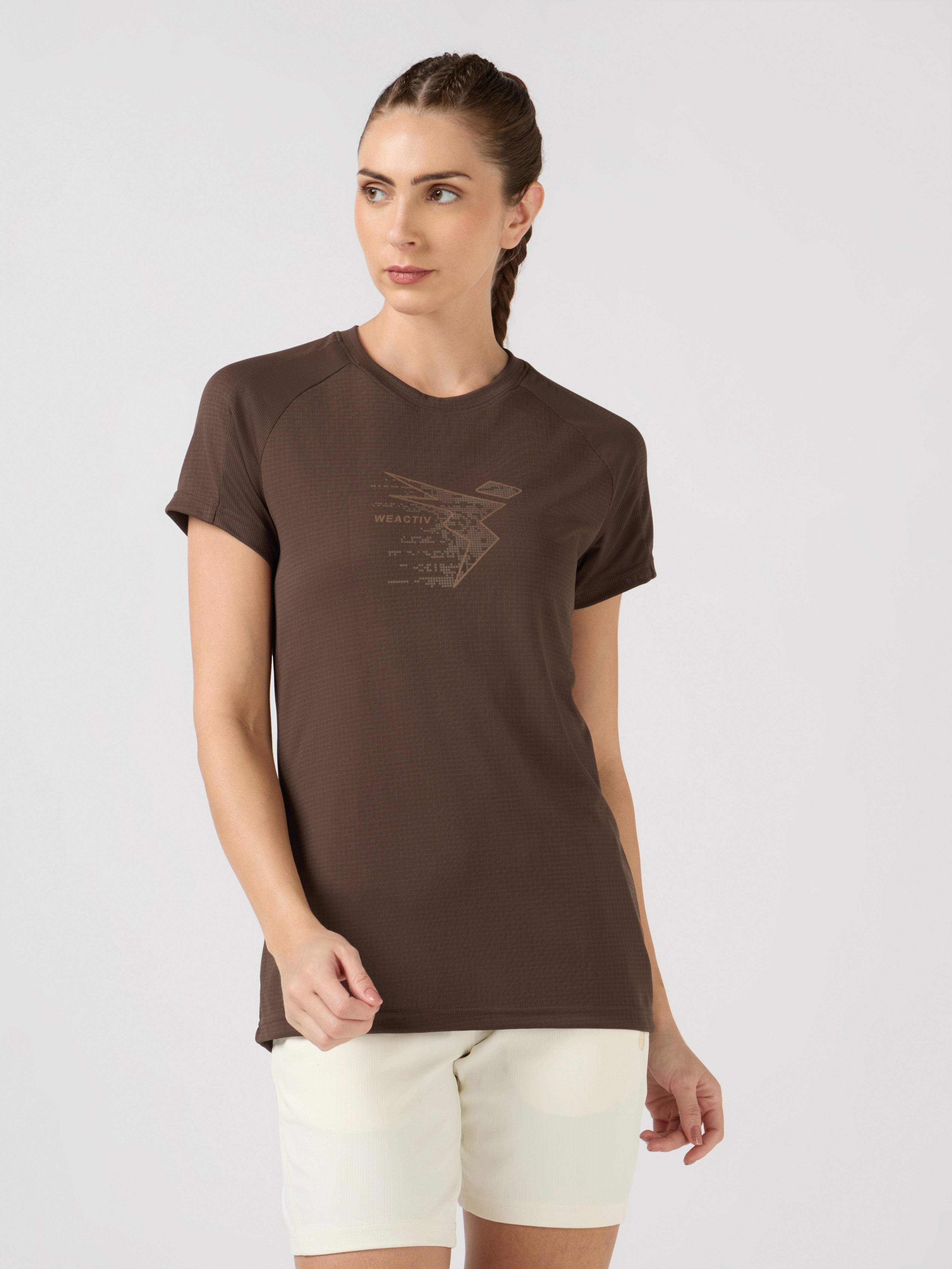 Technosport Women TShirt (Techno Cool) - W170 - CHOCOLATE A