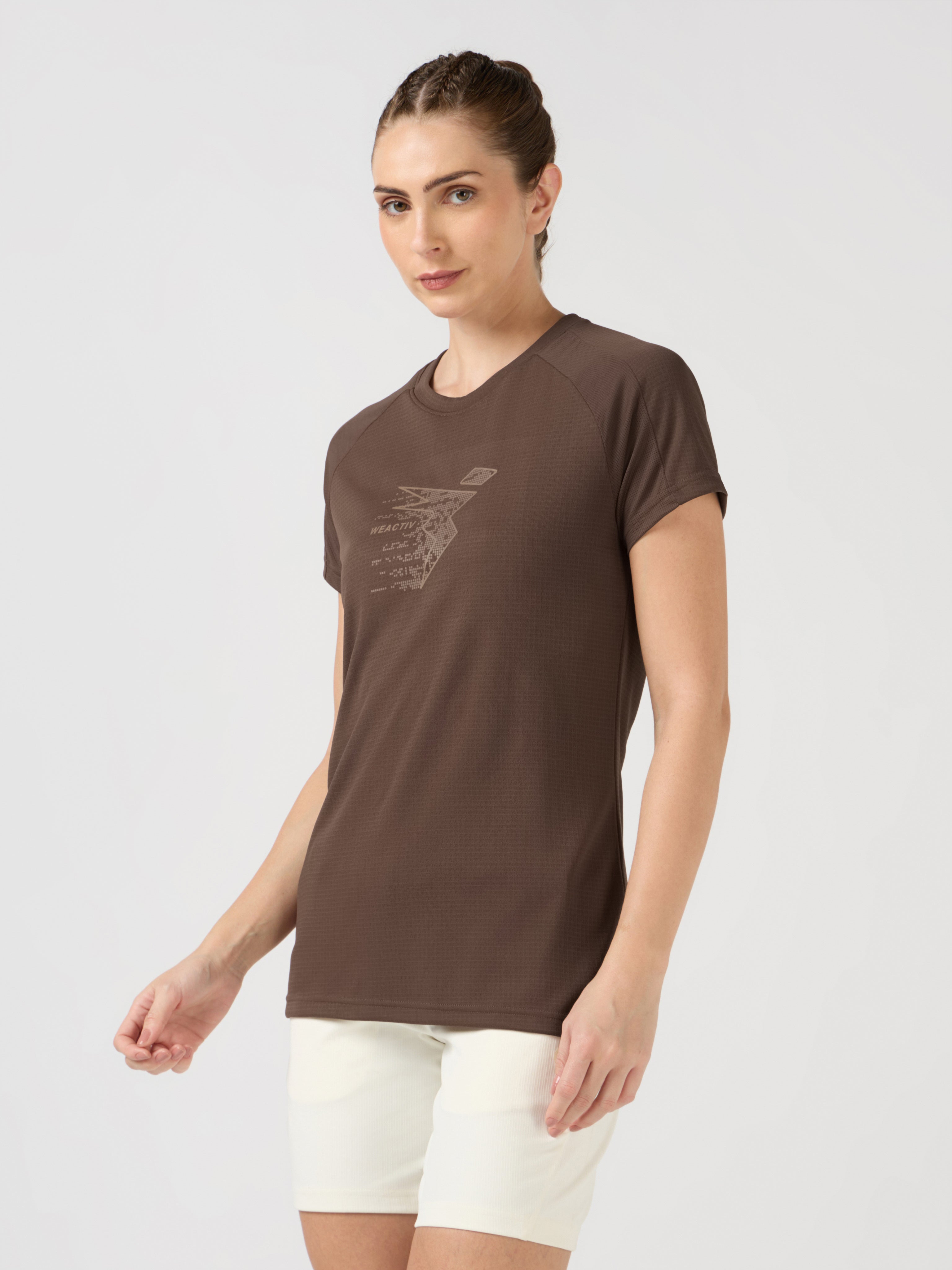 Technosport Women TShirt (Techno Cool) - W170 - CHOCOLATE A