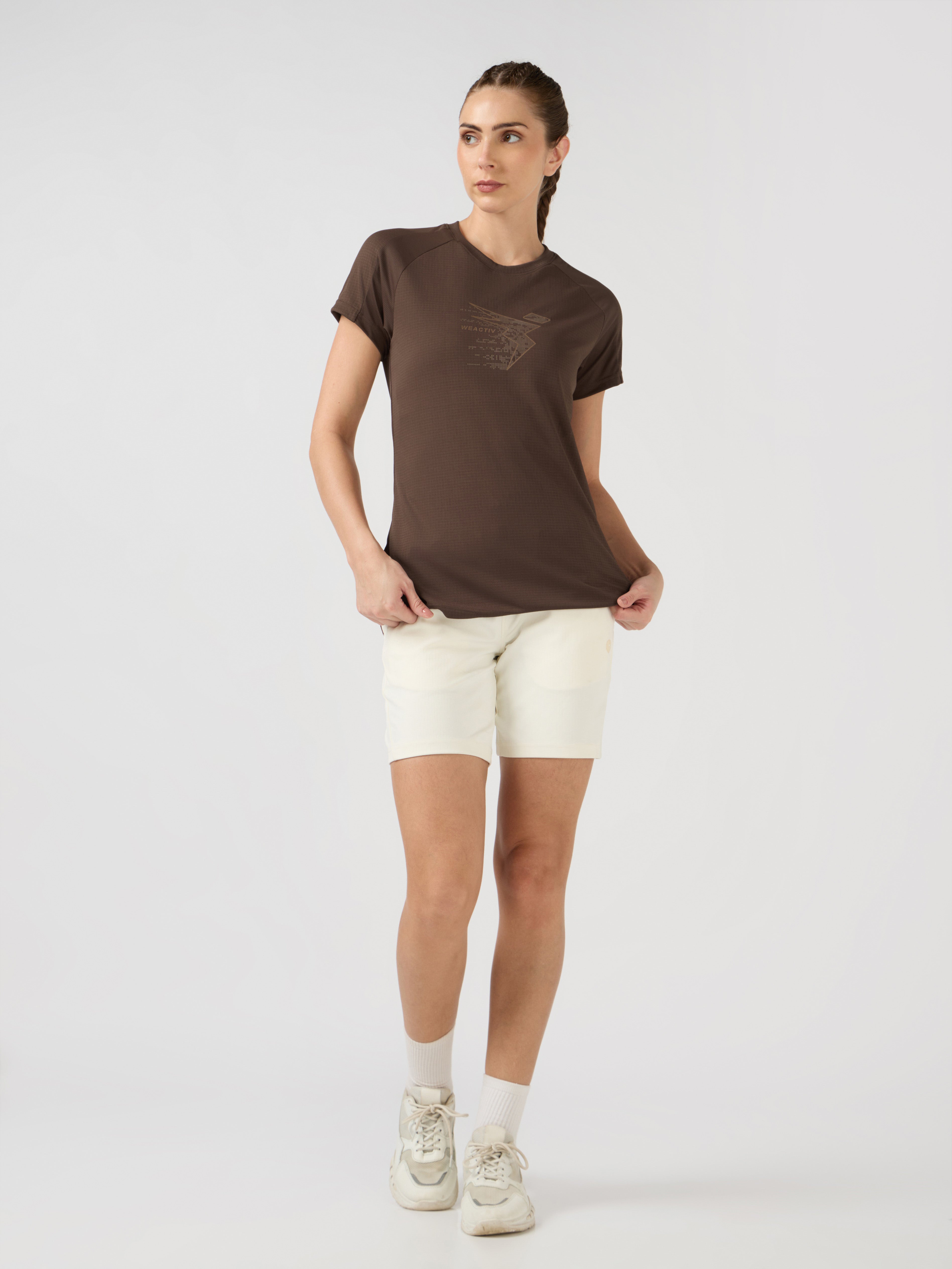Technosport Women TShirt (Techno Cool) - W170 - CHOCOLATE A