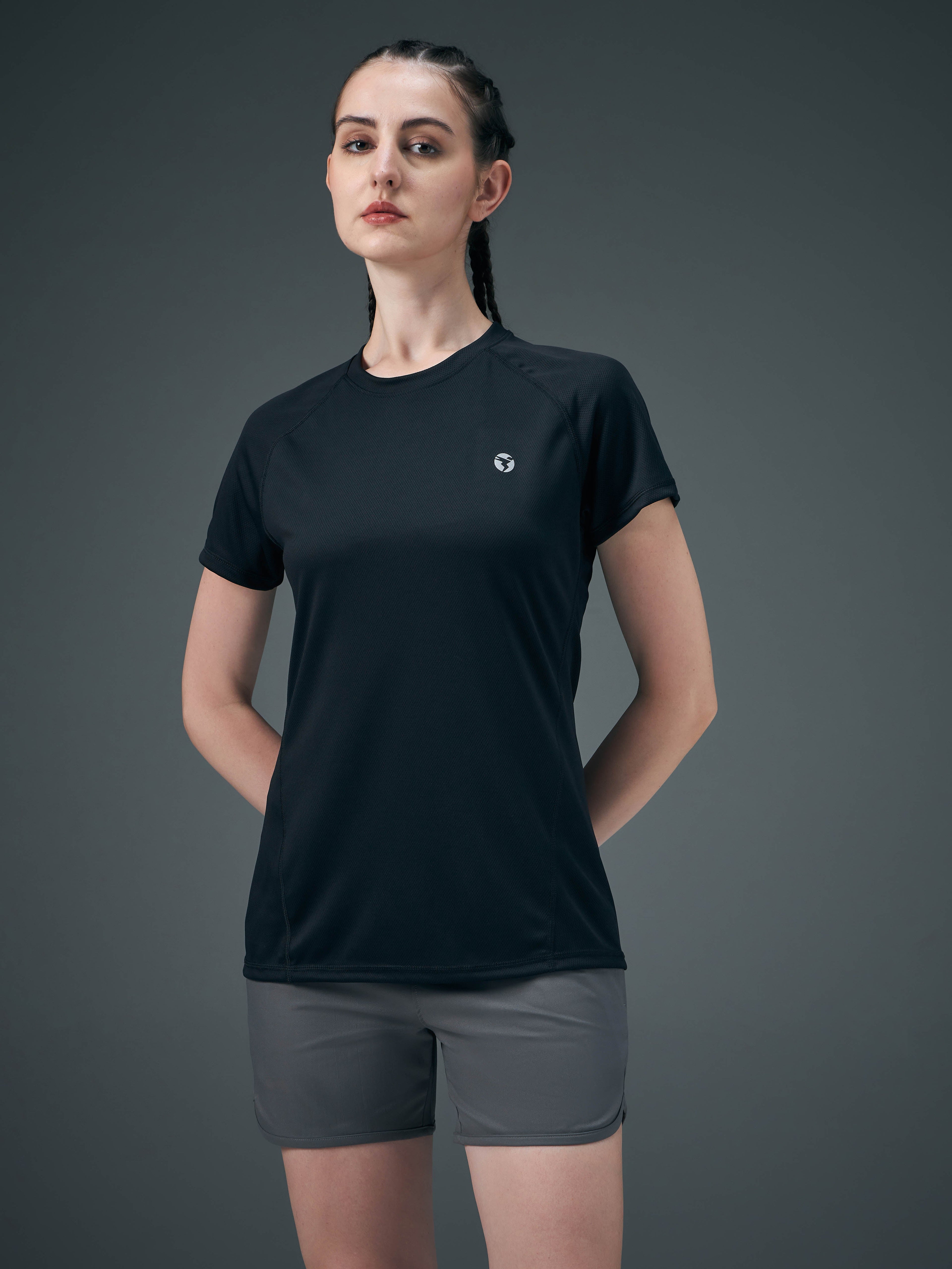 Technosport Women Crew Neck TShirt - WR105 - BLACK