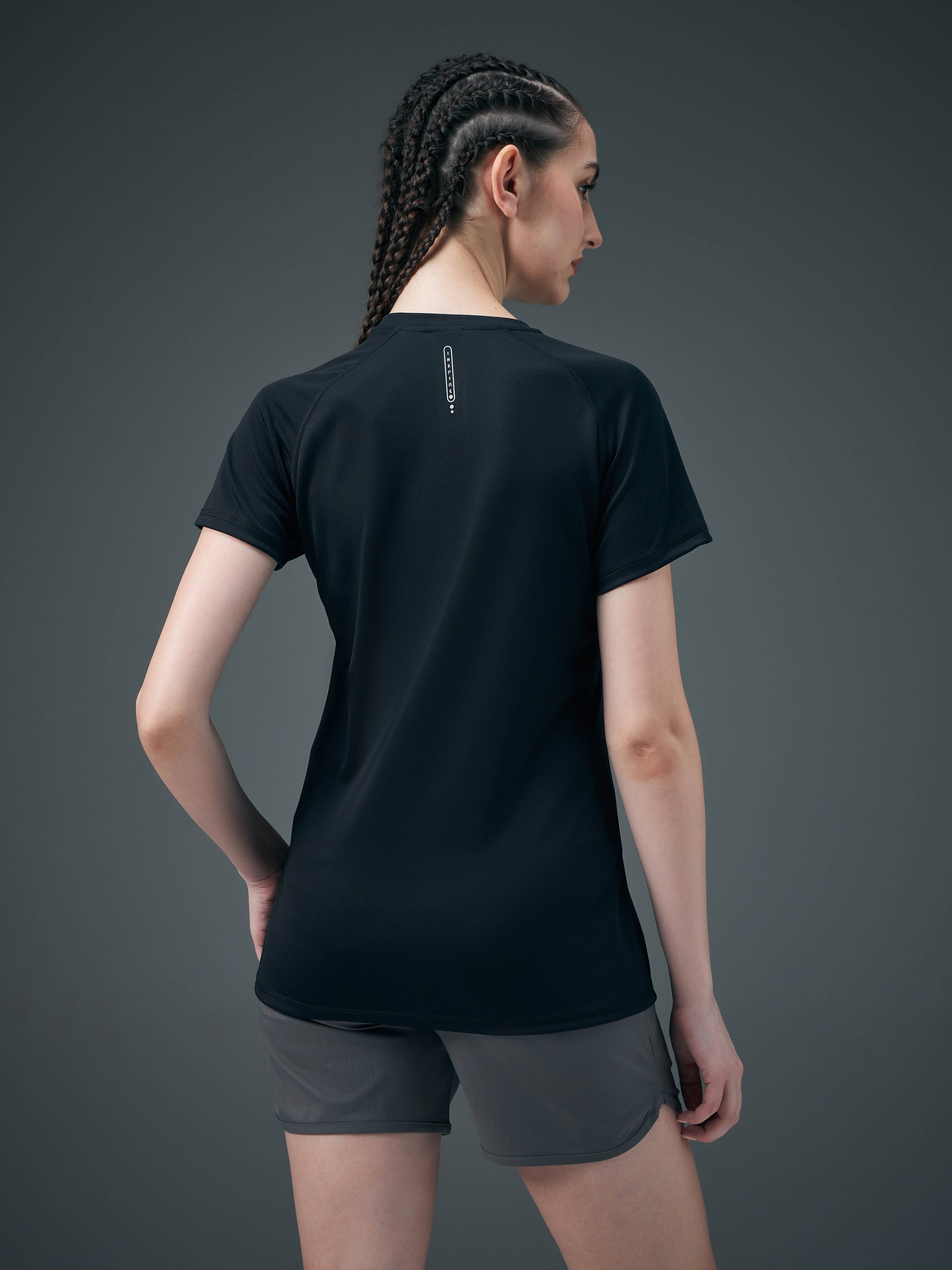 Technosport Women Crew Neck TShirt - WR105 - BLACK
