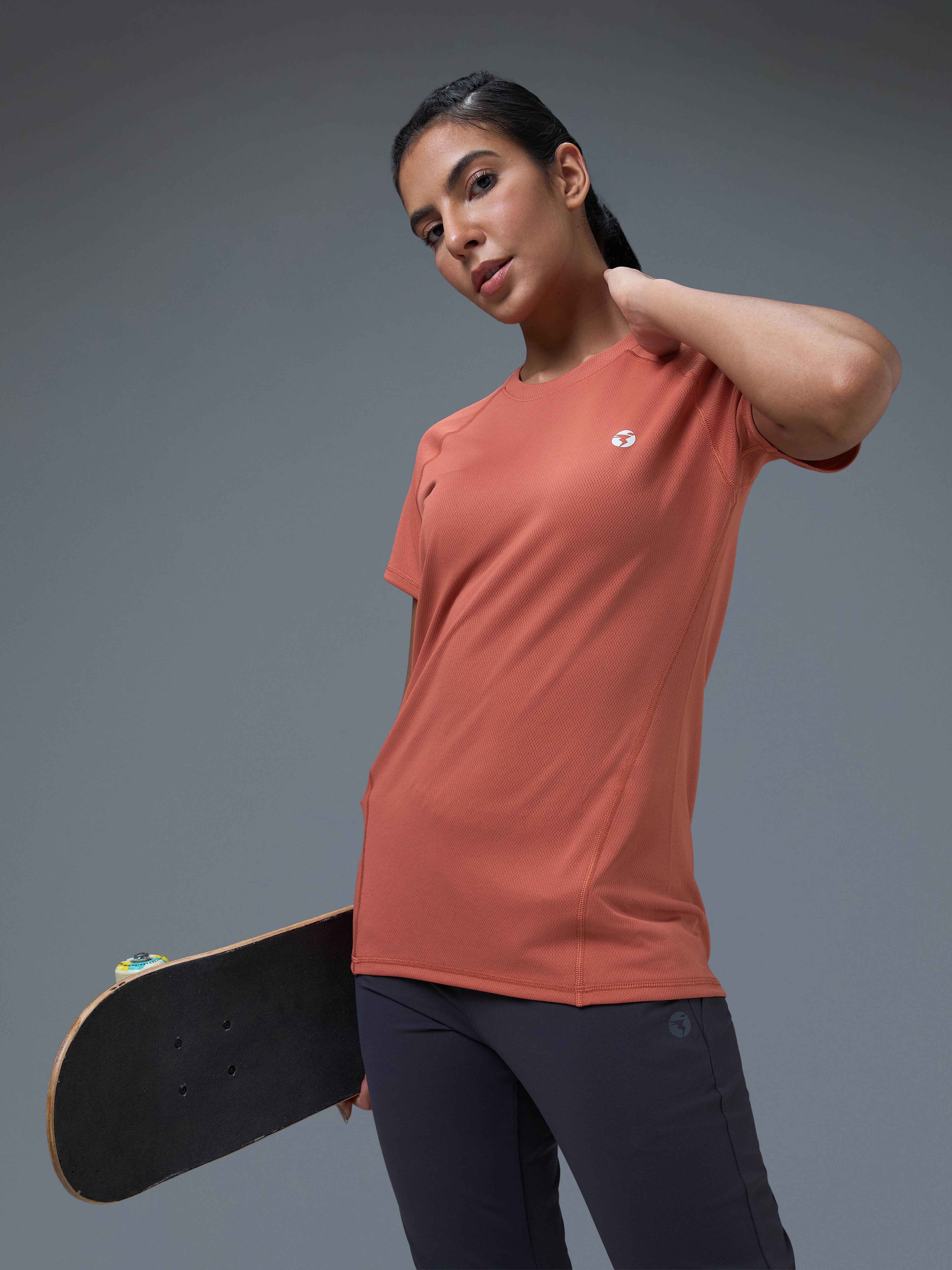 Technosport Women Crew Neck TShirt - WR105 - CHILLI FLAKES