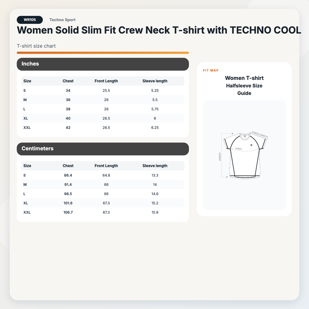 Technosport Women Crew Neck TShirt - WR105 - WOODLAND GRAY