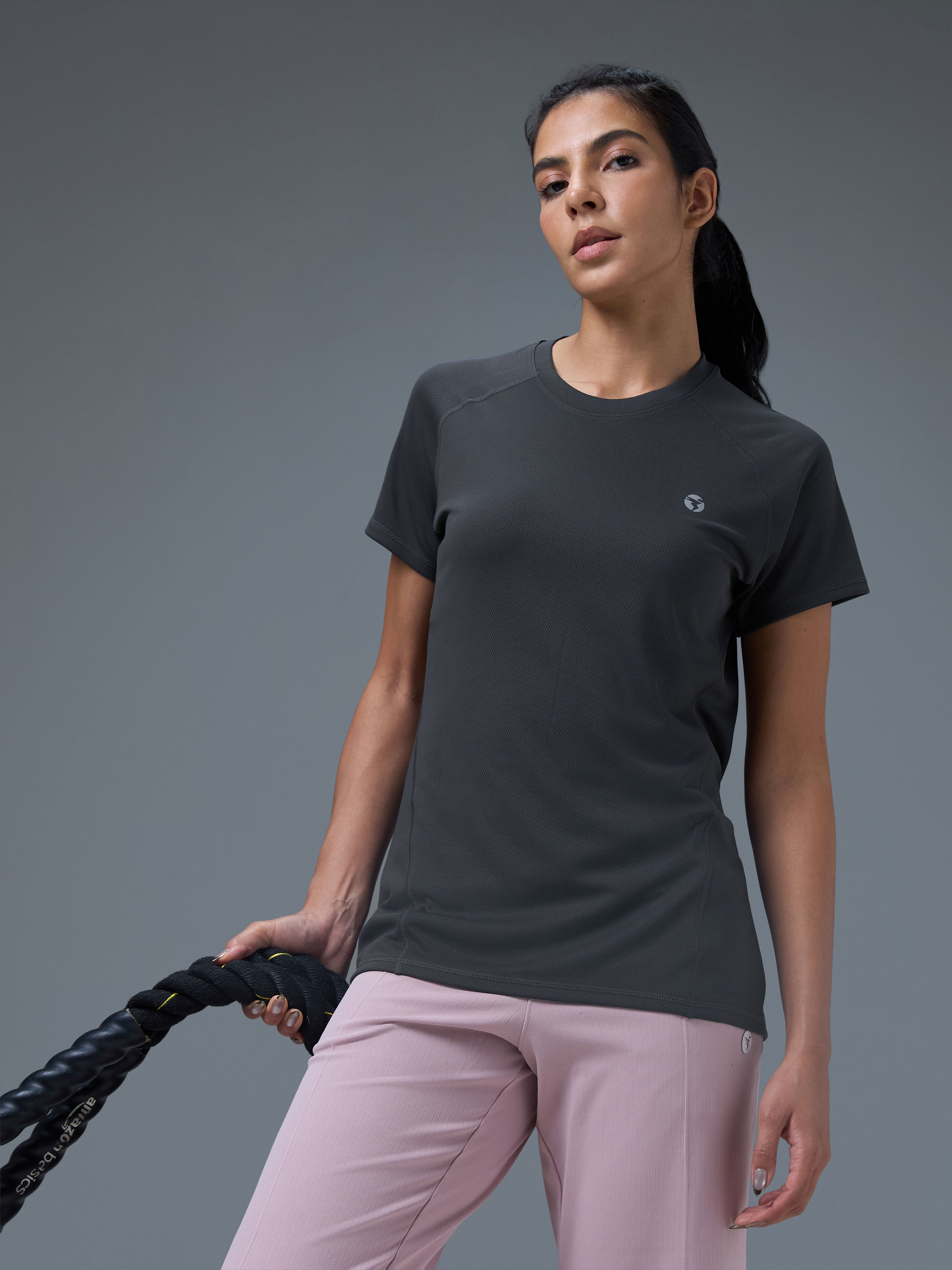 Technosport Women Crew Neck TShirt - WR105 - WOODLAND GRAY