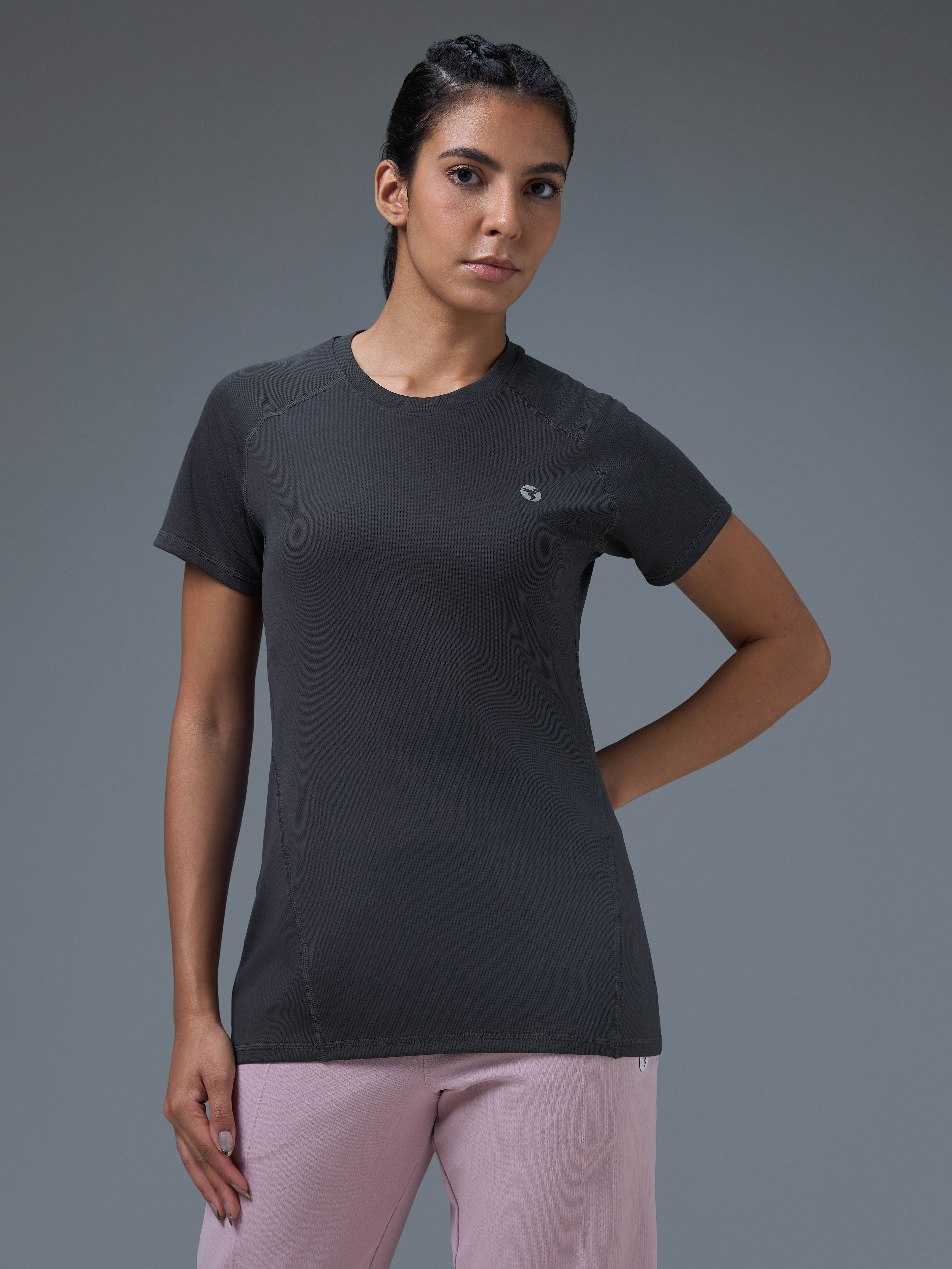 Technosport Women Crew Neck TShirt - WR105 - WOODLAND GRAY