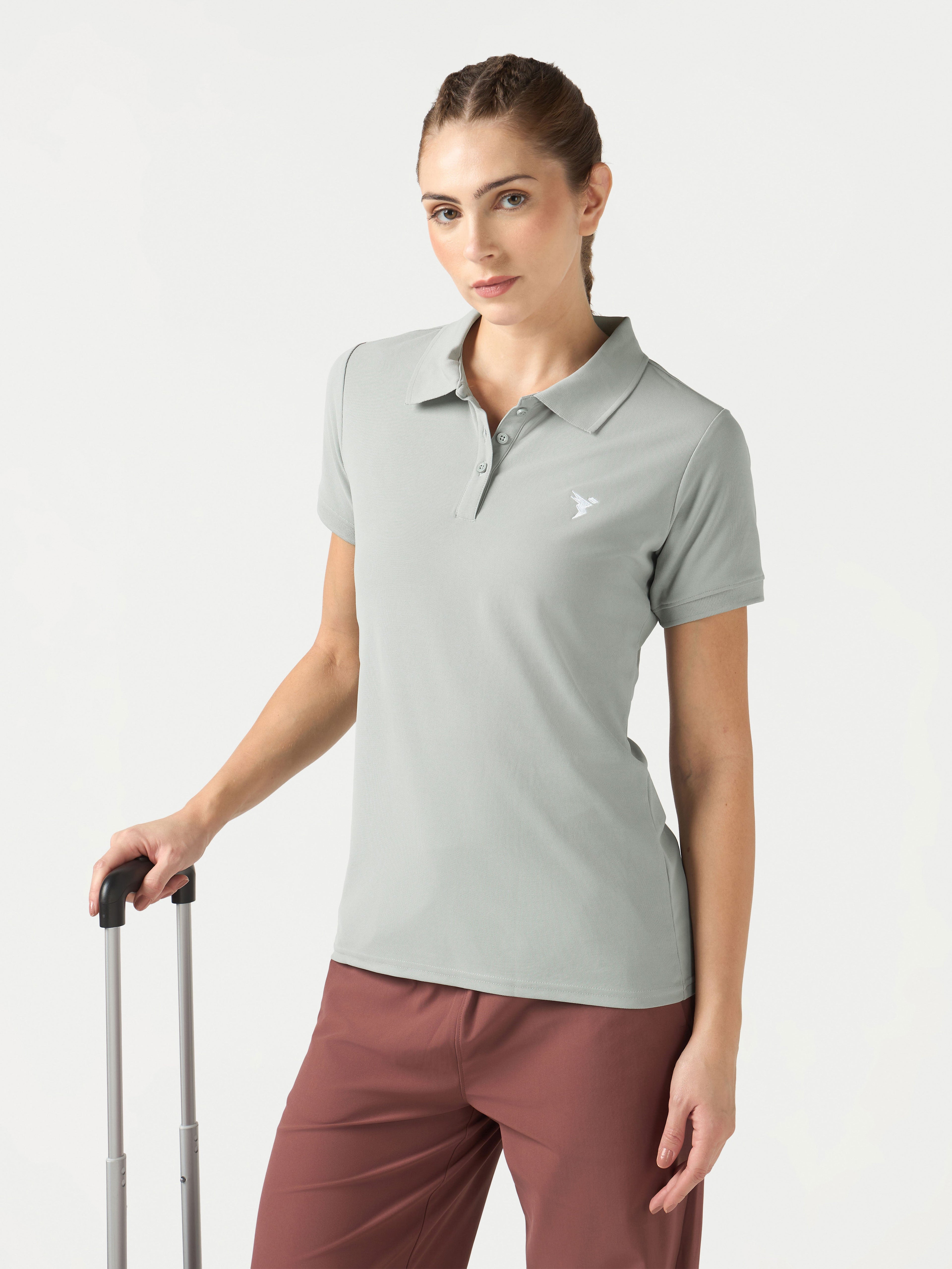 Technosport Women Polo TShirt (Matpiq) - WR129 - ASH