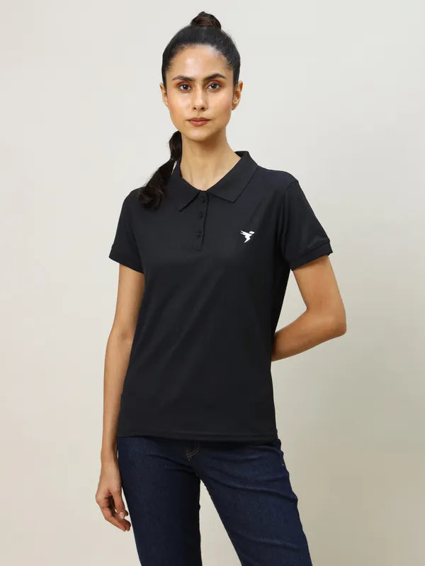 Technosport Women Polo TShirt (Matpiq) - WR129 - BLACK