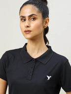 Technosport Women Polo TShirt (Matpiq) - WR129 - BLACK