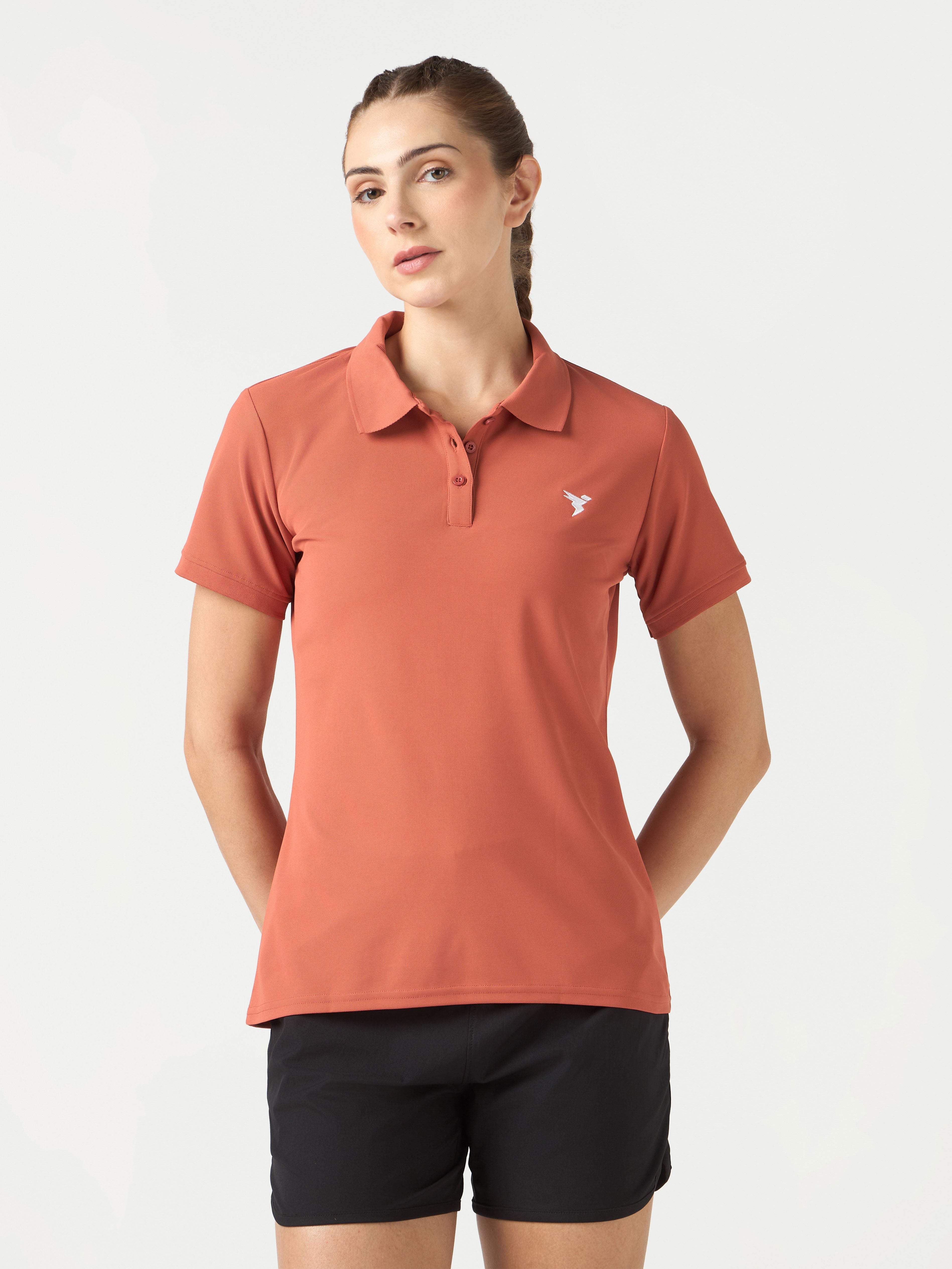 Technosport Women Polo TShirt (Matpiq) - WR129 - CHILLI FLAKES