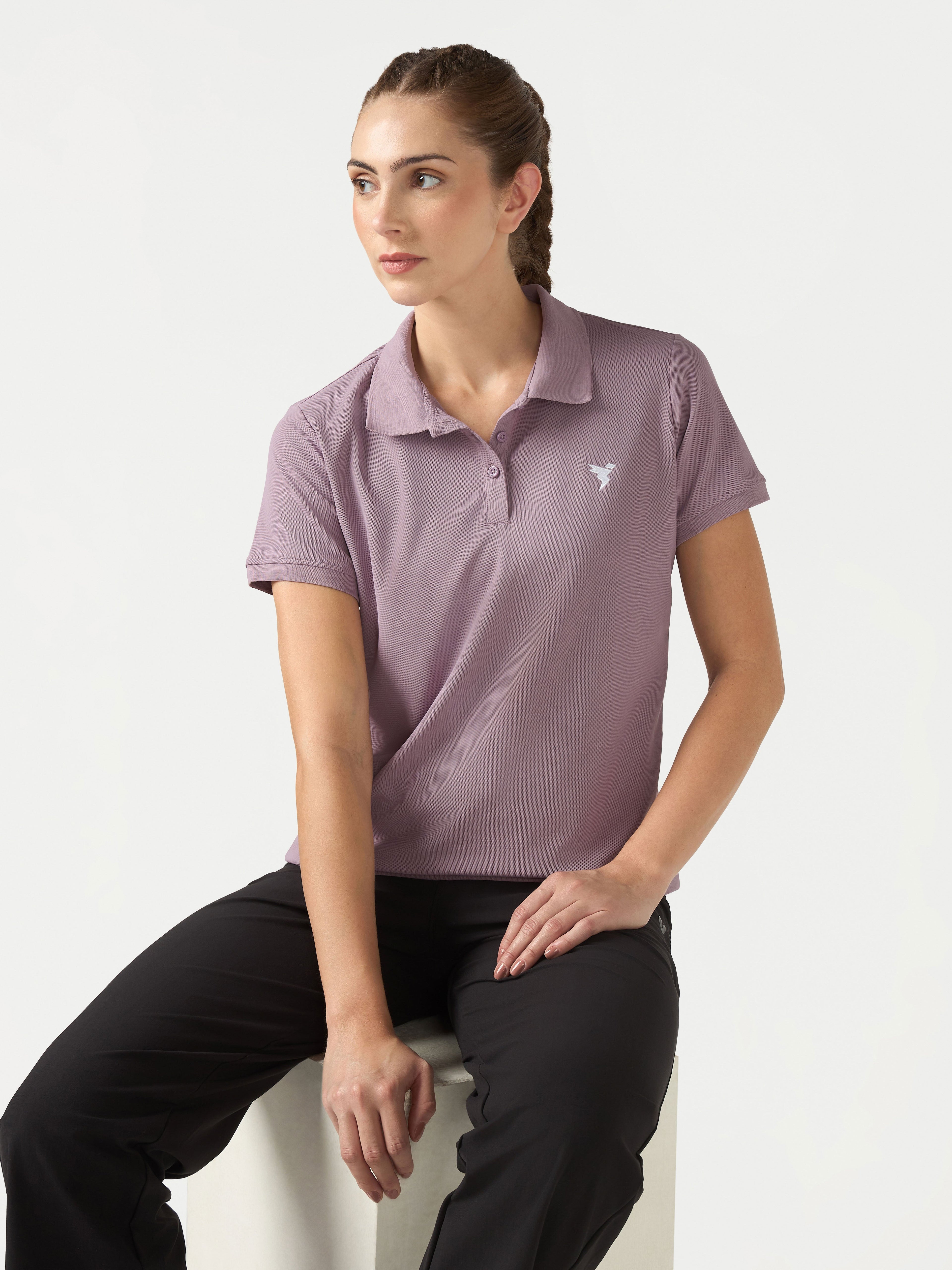 Technosport Women Polo TShirt (Matpiq) - WR129 - MODERN BROWN