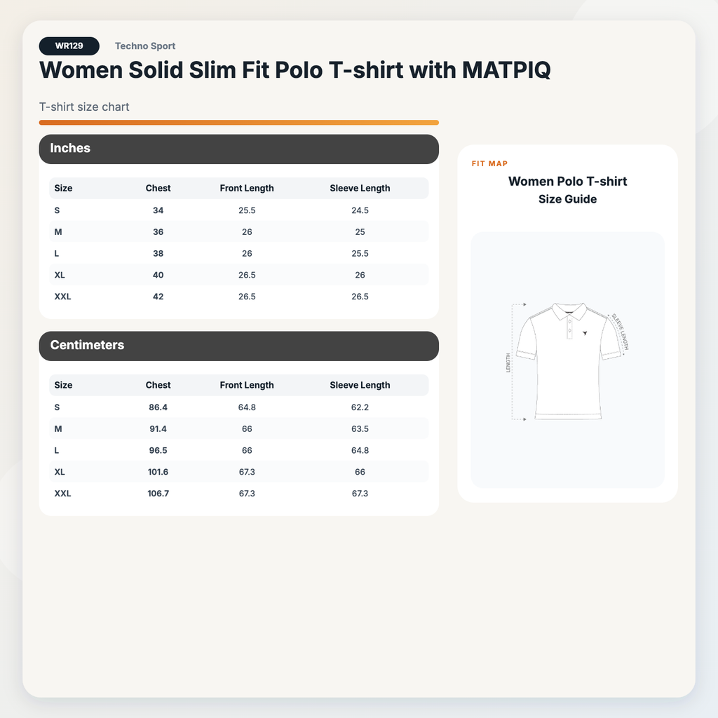 Technosport Women Polo TShirt (Matpiq) - WR129 - BLACK