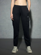 Technosport Women Cargo Jogger Trackpant - WR139 - BLACK