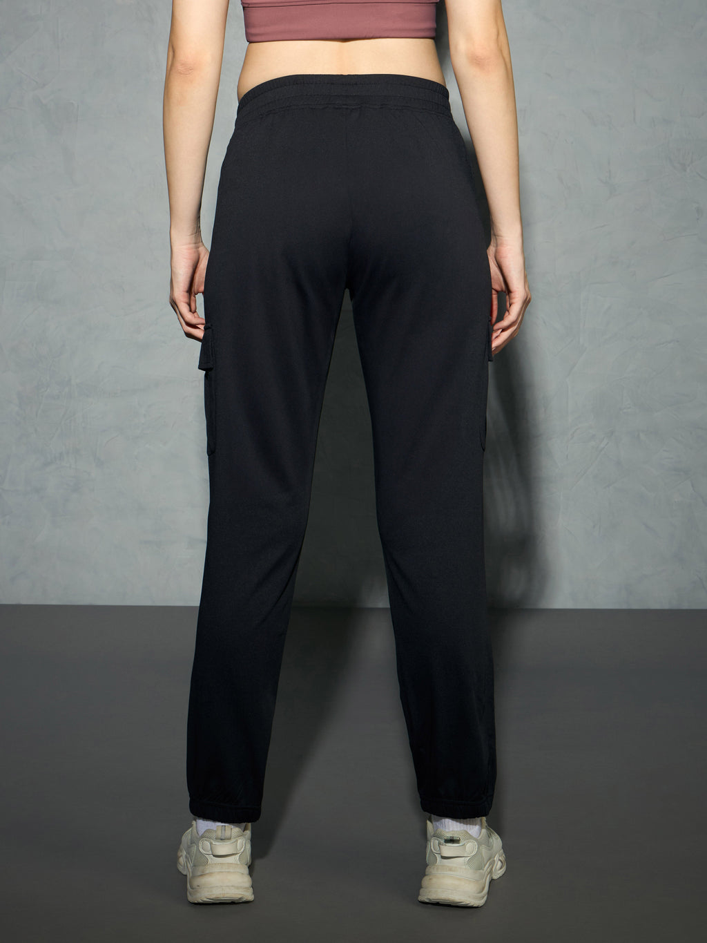 Technosport Women Cargo Jogger Trackpant - WR139 - BLACK