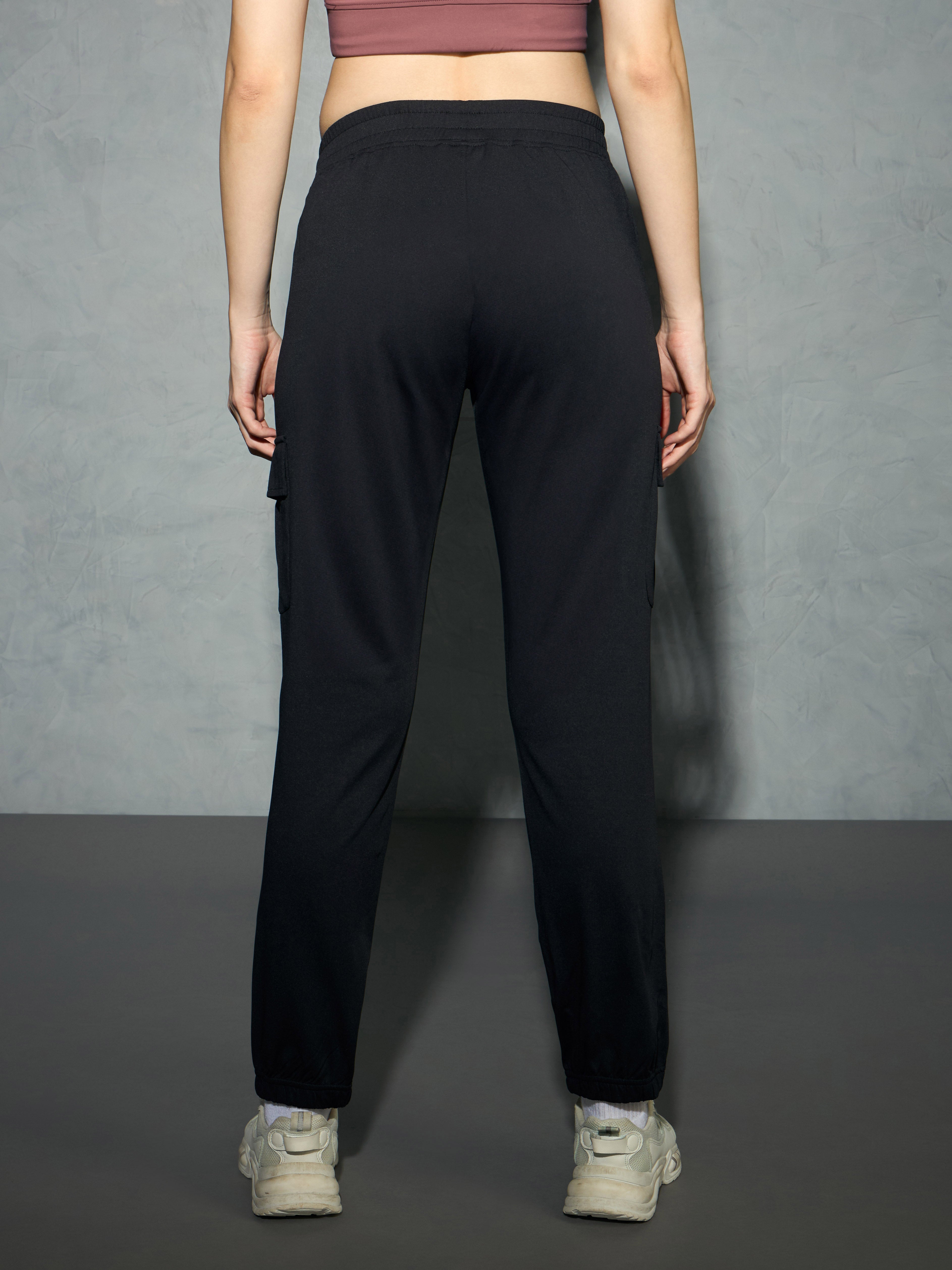 Technosport Women Cargo Jogger Trackpant - WR139 - BLACK
