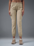Technosport Women Cargo Jogger Trackpant - WR139 - OYSTER GRAY