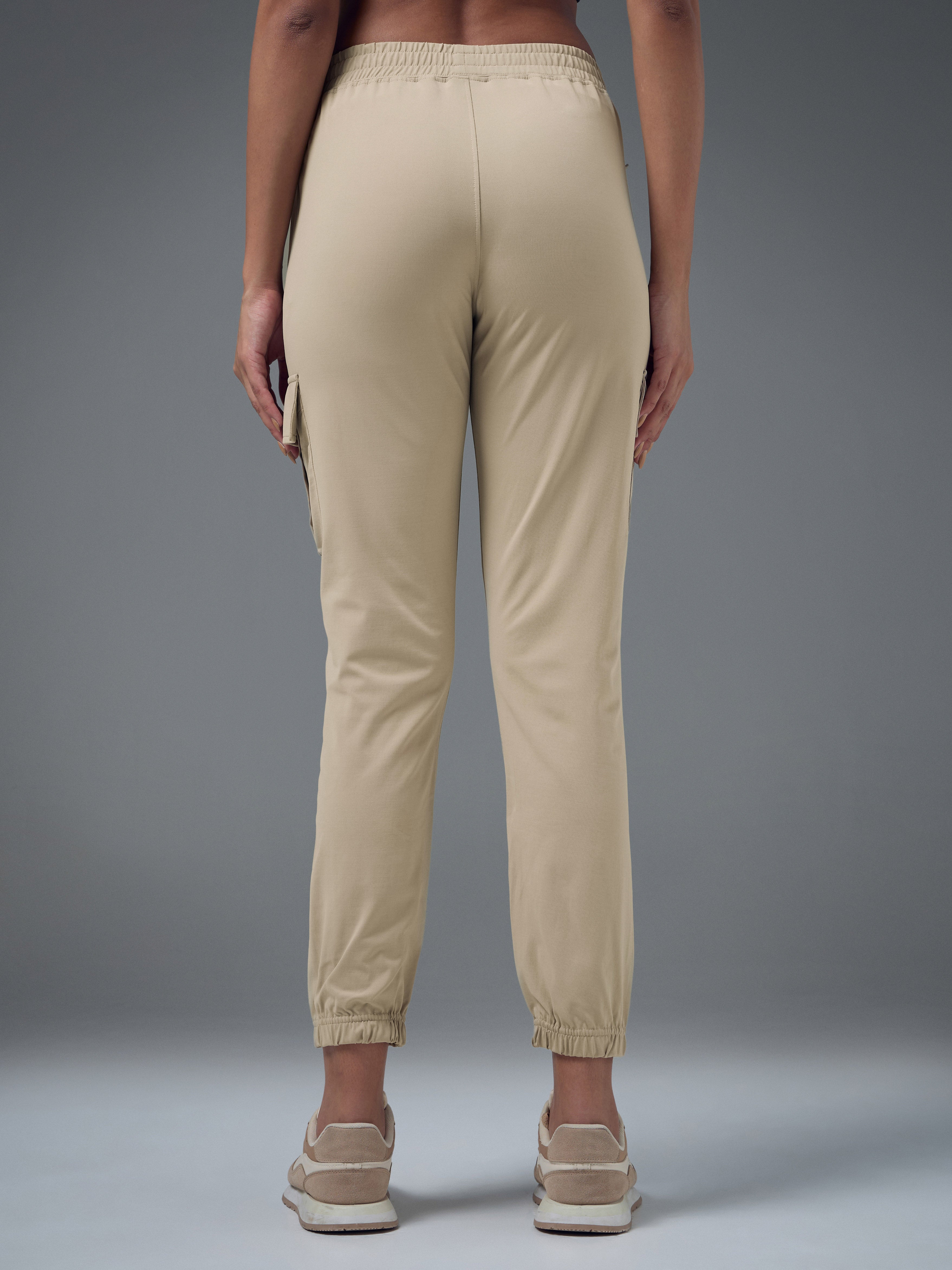 Technosport Women Cargo Jogger Trackpant - WR139 - OYSTER GRAY