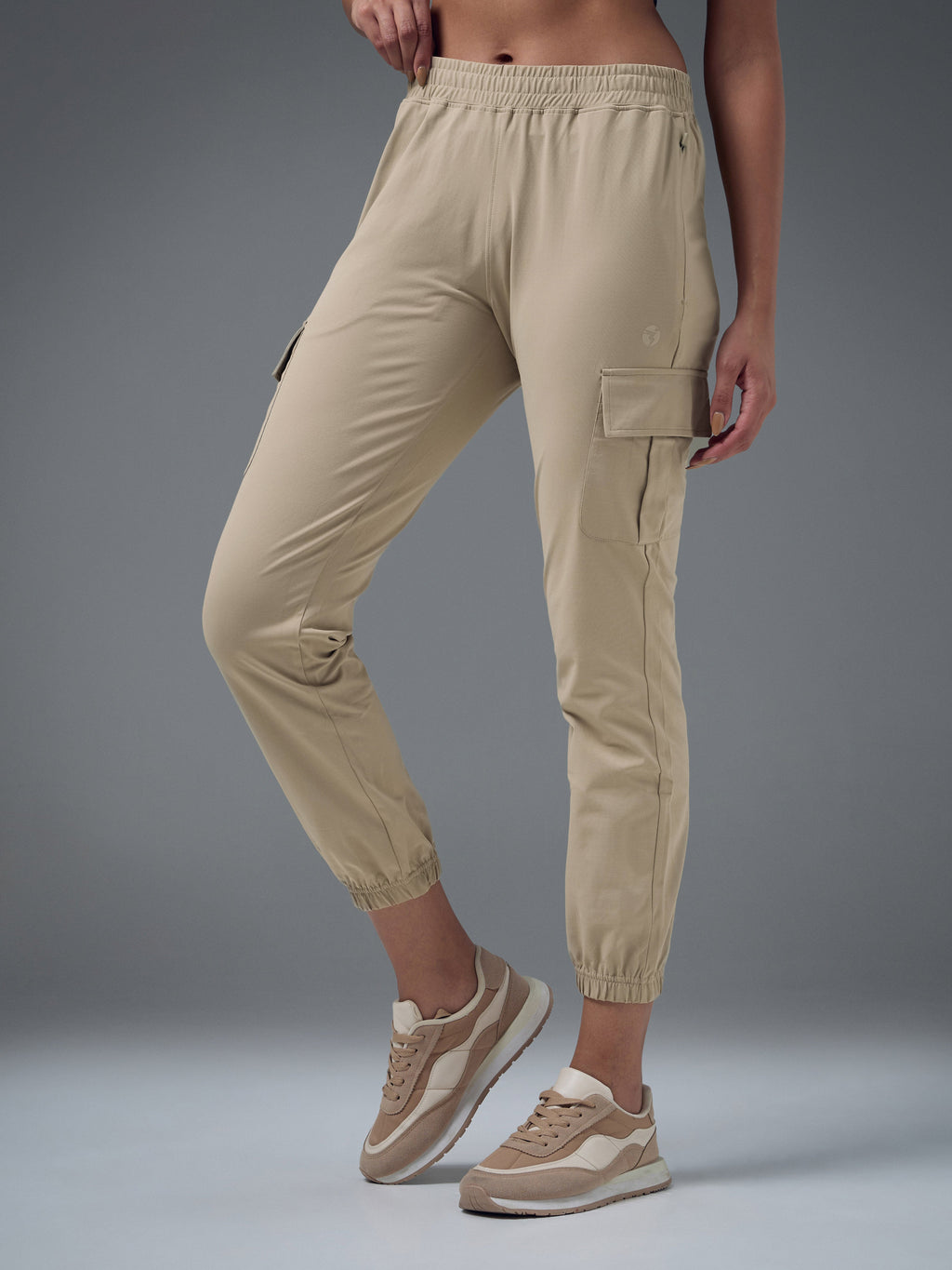 Technosport Women Cargo Jogger Trackpant - WR139 - OYSTER GRAY