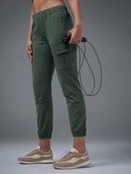 Technosport Women Cargo Jogger Trackpant - WR139 - TREKKING GREEN