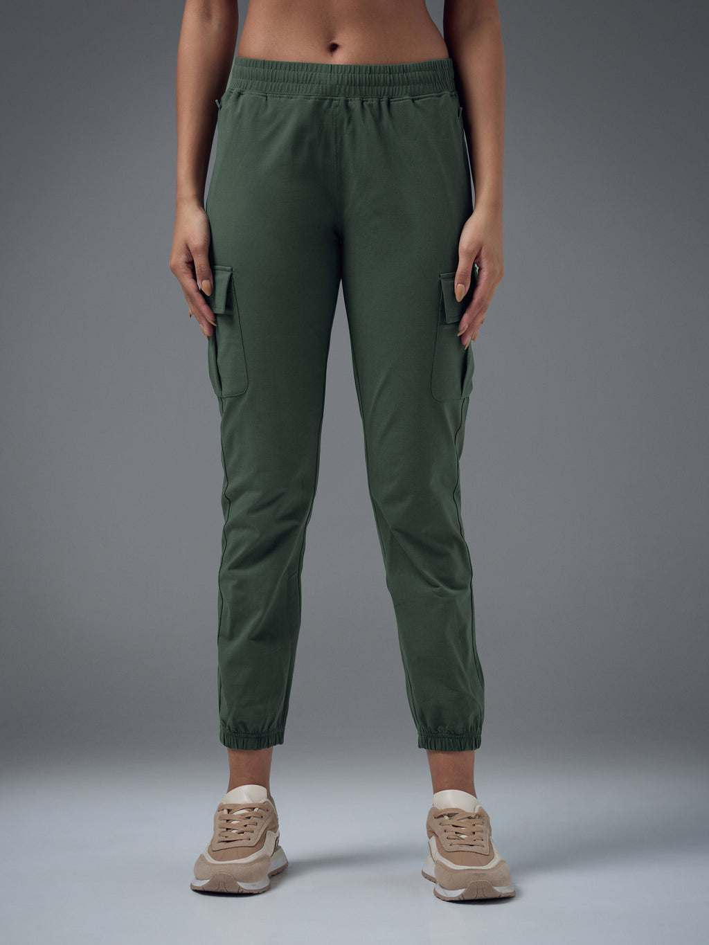 Technosport Women Cargo Jogger Trackpant - WR139 - TREKKING GREEN
