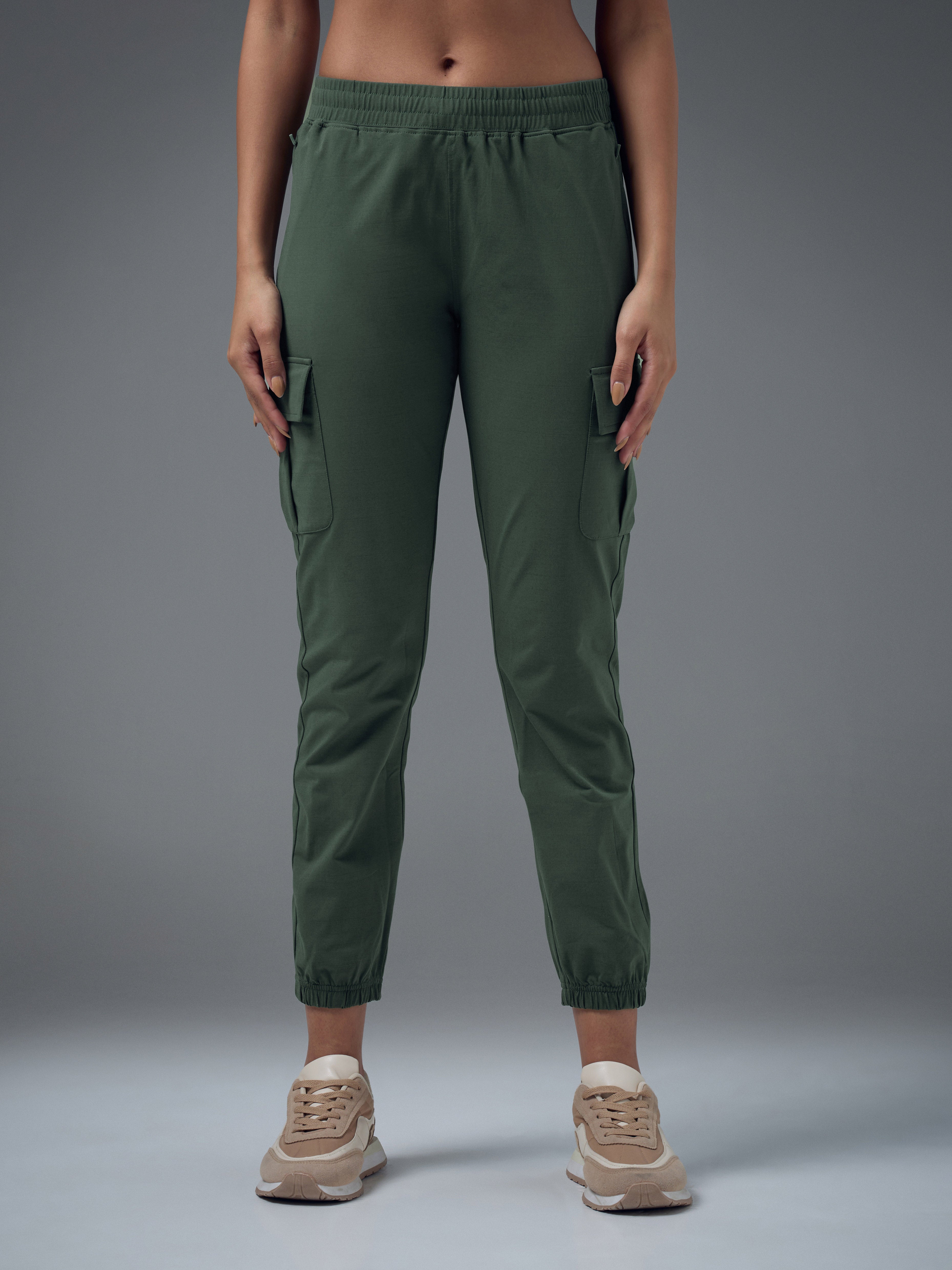 Technosport Women Cargo Jogger Trackpant - WR139 - TREKKING GREEN