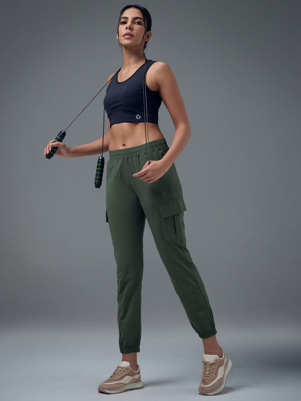 Technosport Women Cargo Jogger Trackpant - WR139 - TREKKING GREEN