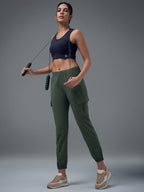 Technosport Women Cargo Jogger Trackpant - WR139 - TREKKING GREEN