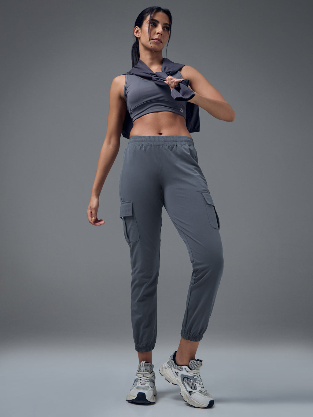 Technosport Women Cargo Jogger Trackpant - WR139 - VINTAGE INDIGO