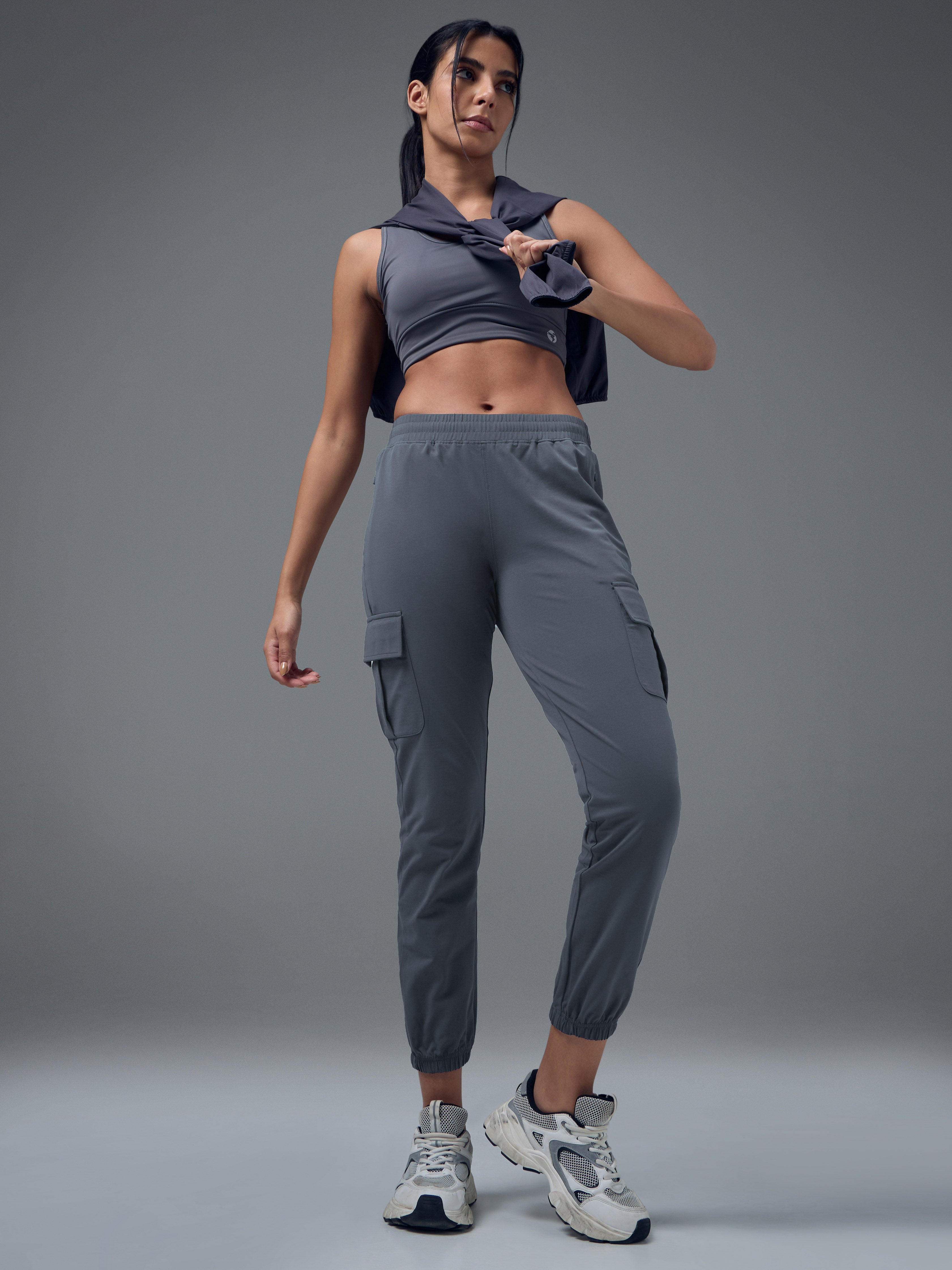 Technosport Women Cargo Jogger Trackpant - WR139 - VINTAGE INDIGO