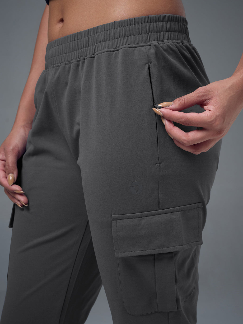 Technosport Women Cargo Jogger Trackpant - WR139 - WOODLAND GRAY