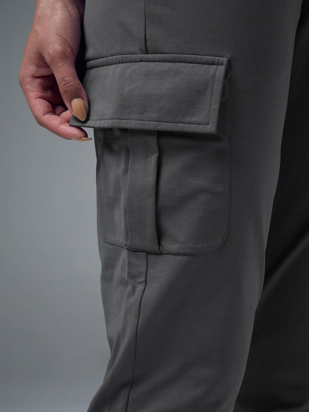 Technosport Women Cargo Jogger Trackpant - WR139 - WOODLAND GRAY