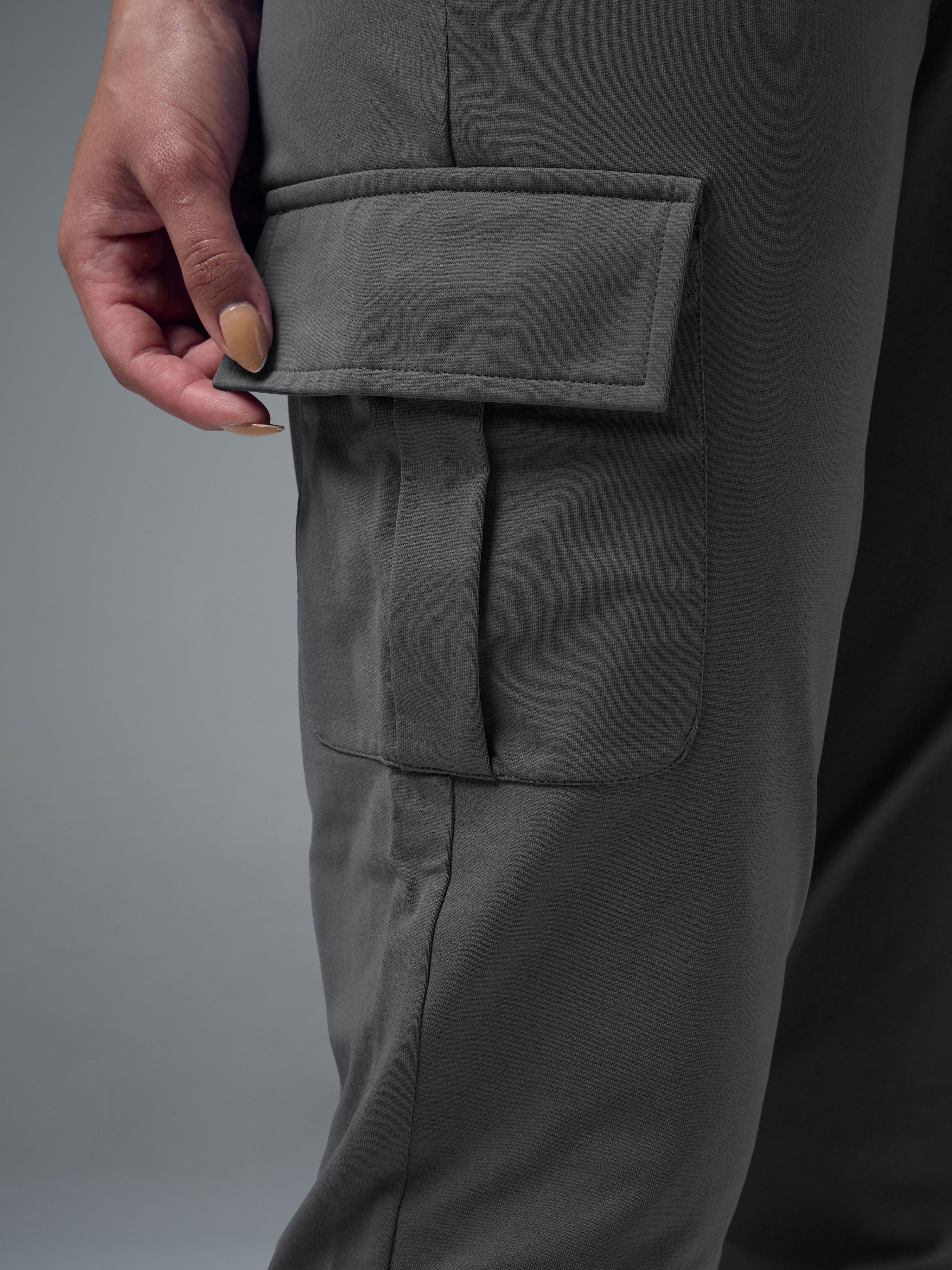 Technosport Women Cargo Jogger Trackpant - WR139 - WOODLAND GRAY