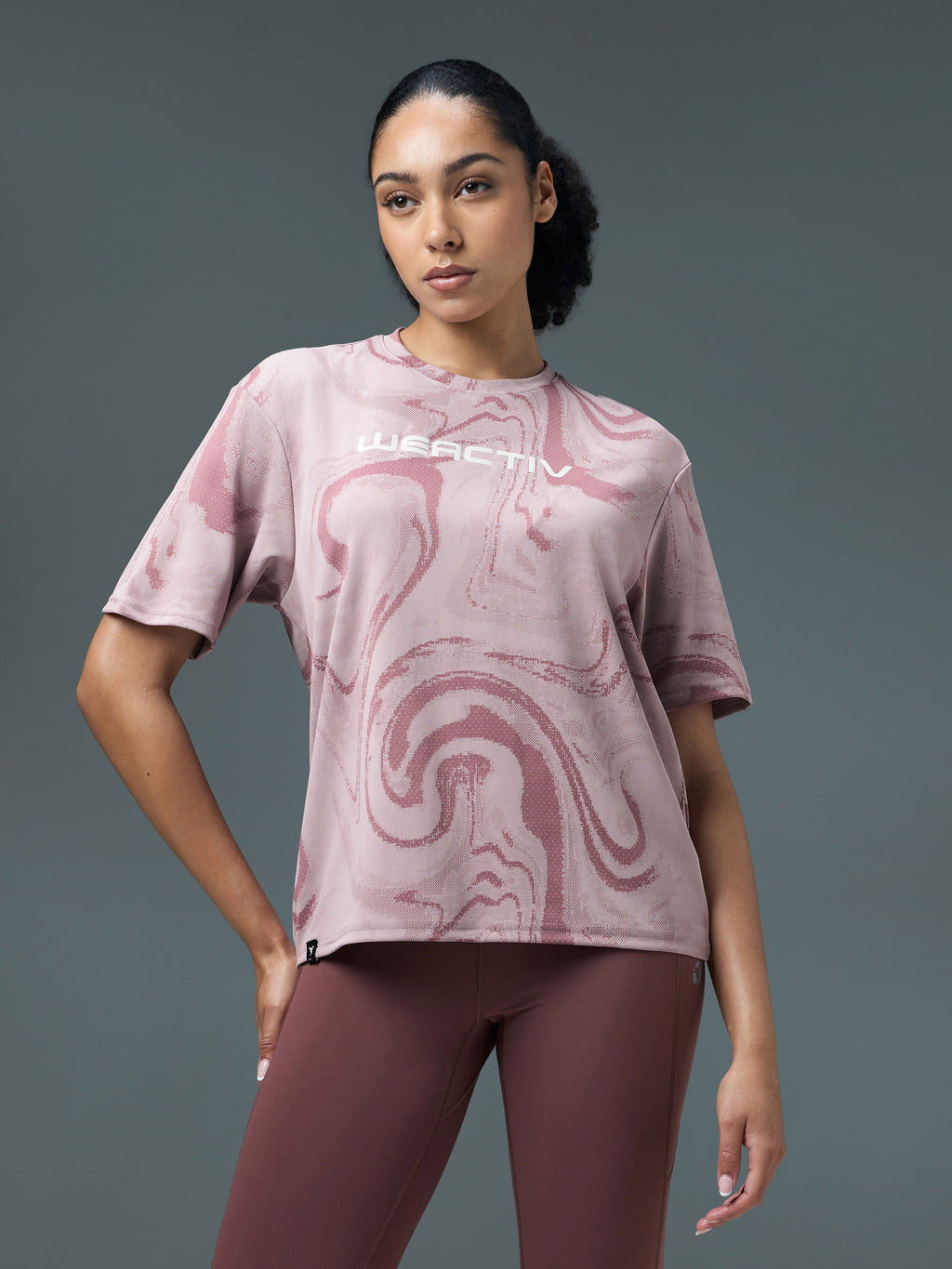 Technosport Women Boxy Fit TShirt (Double Cool) - WR150 - DUSTY PINK