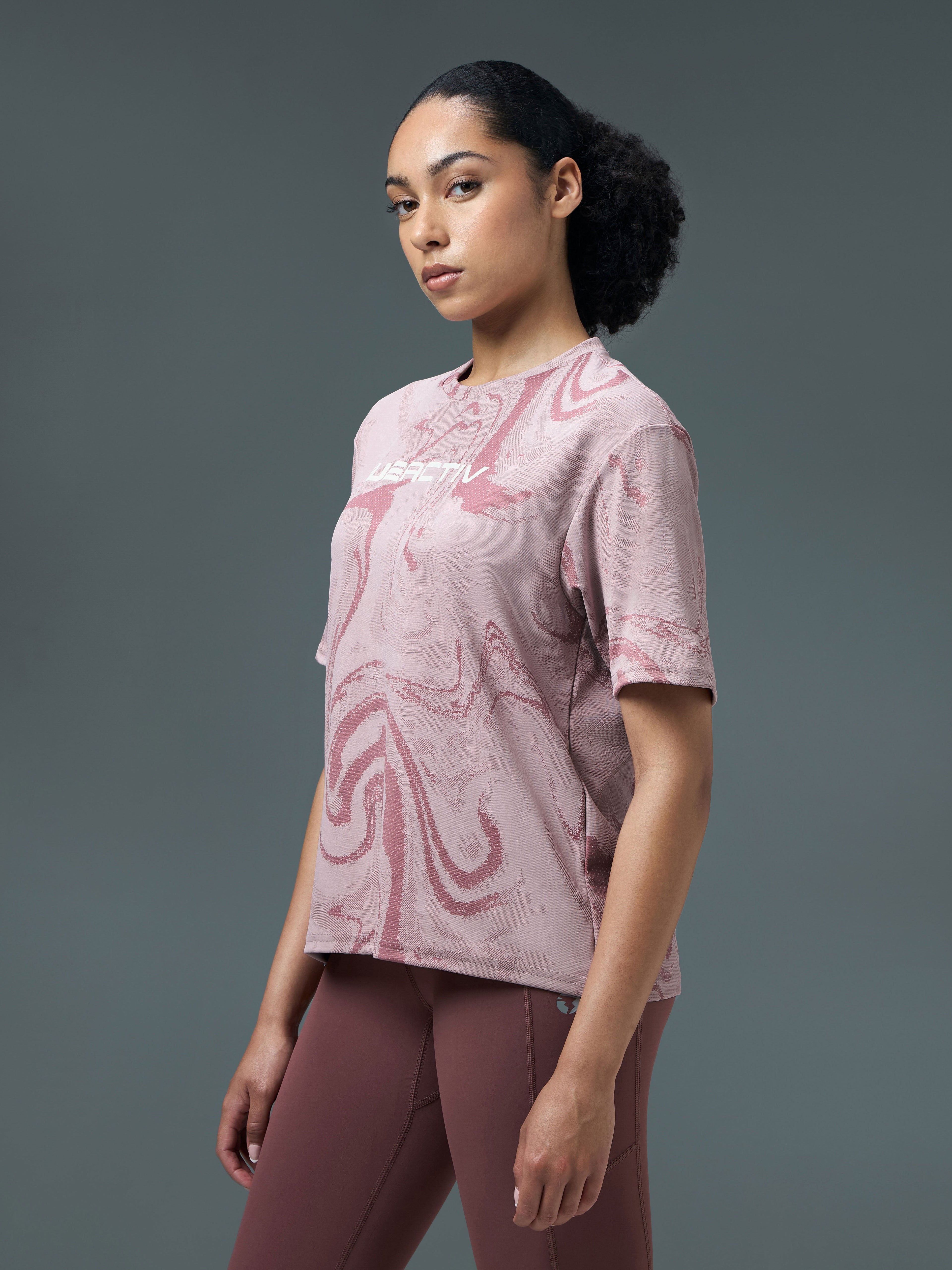 Technosport Women Boxy Fit TShirt (Double Cool) - WR150 - DUSTY PINK