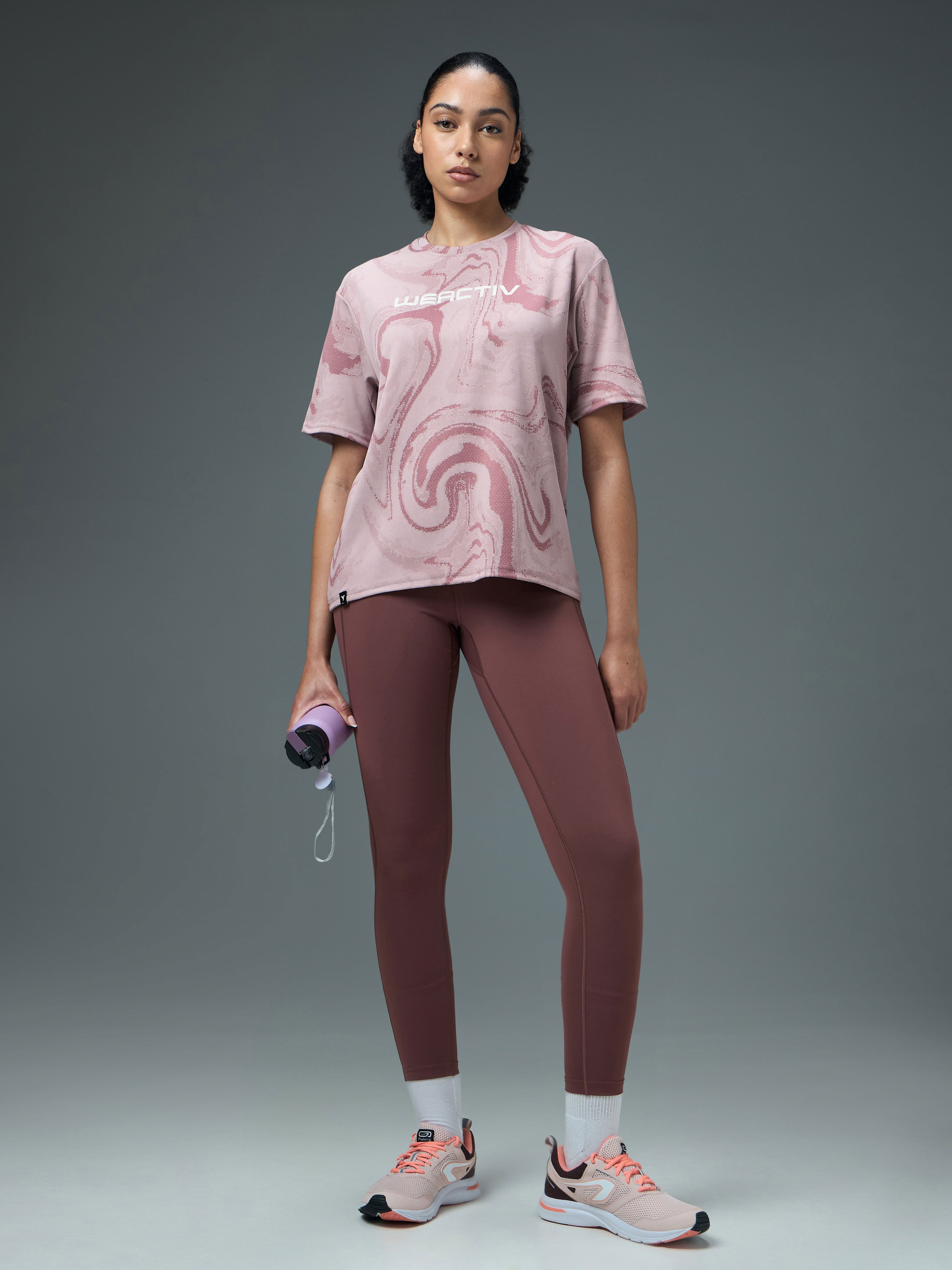 Technosport Women Boxy Fit TShirt (Double Cool) - WR150 - DUSTY PINK
