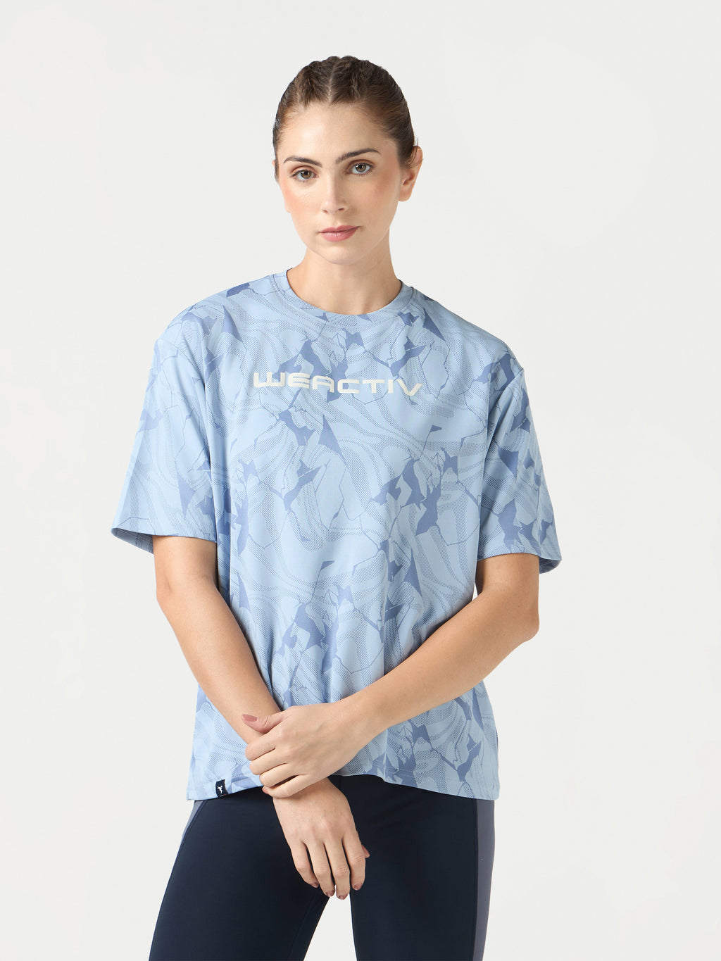 Technosport Women Boxy Fit TShirt (Double Cool) - WR150 - MIDNIGHT BLUE