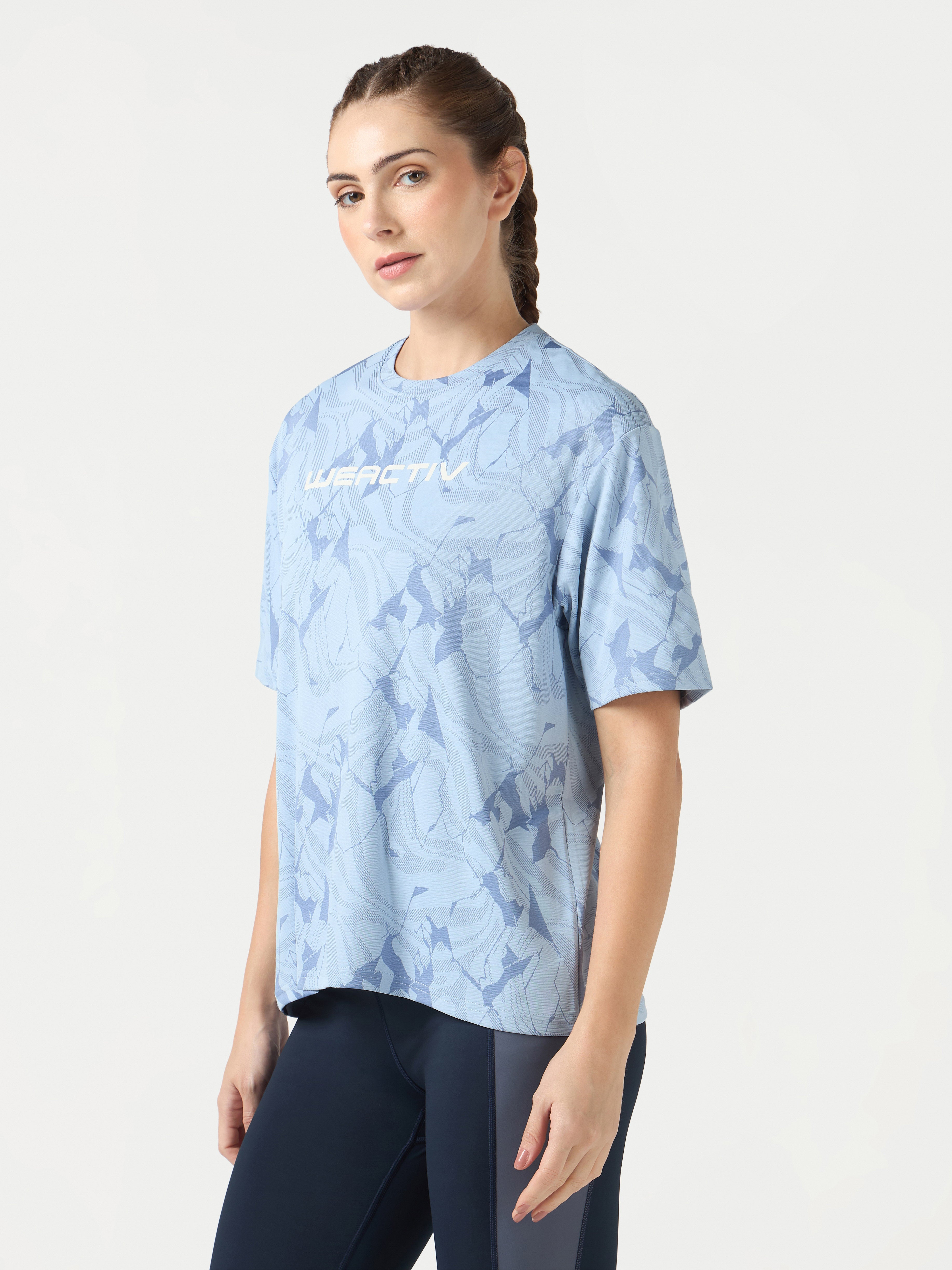 Technosport Women Boxy Fit TShirt (Double Cool) - WR150 - MIDNIGHT BLUE