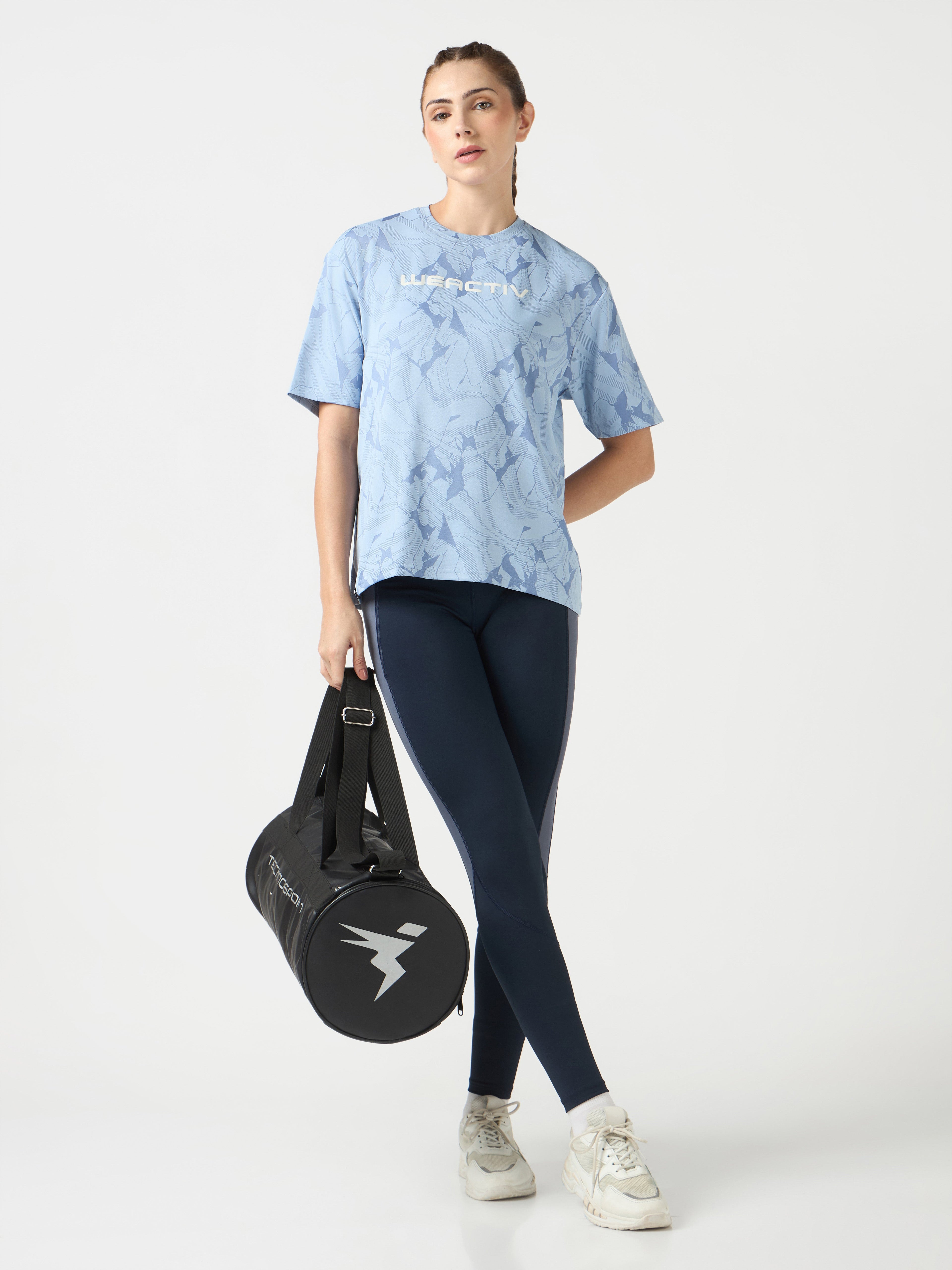 Technosport Women Boxy Fit TShirt (Double Cool) - WR150 - MIDNIGHT BLUE