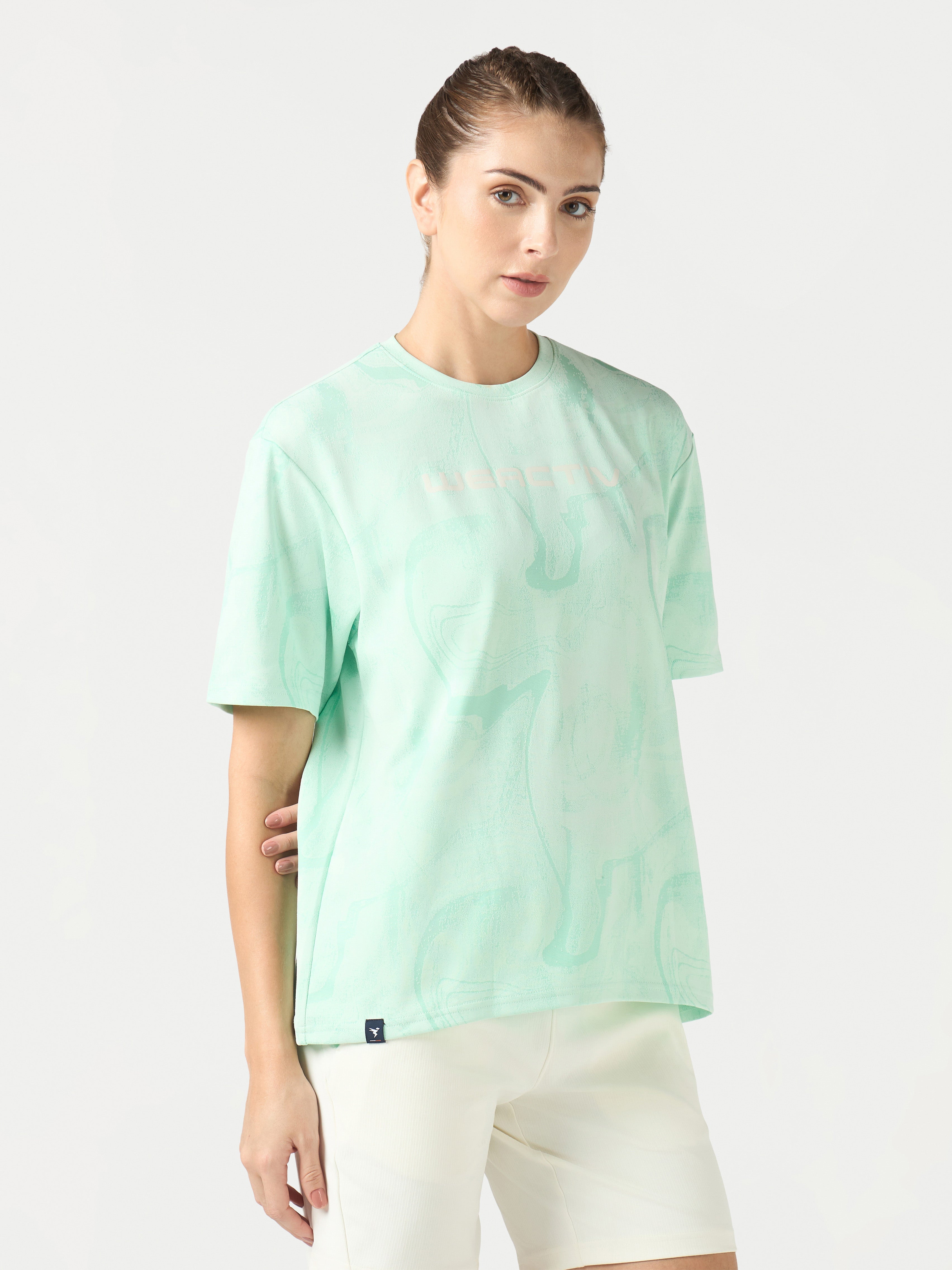 Technosport Women Boxy Fit TShirt (Double Cool) - WR150 - MINT GREEN B
