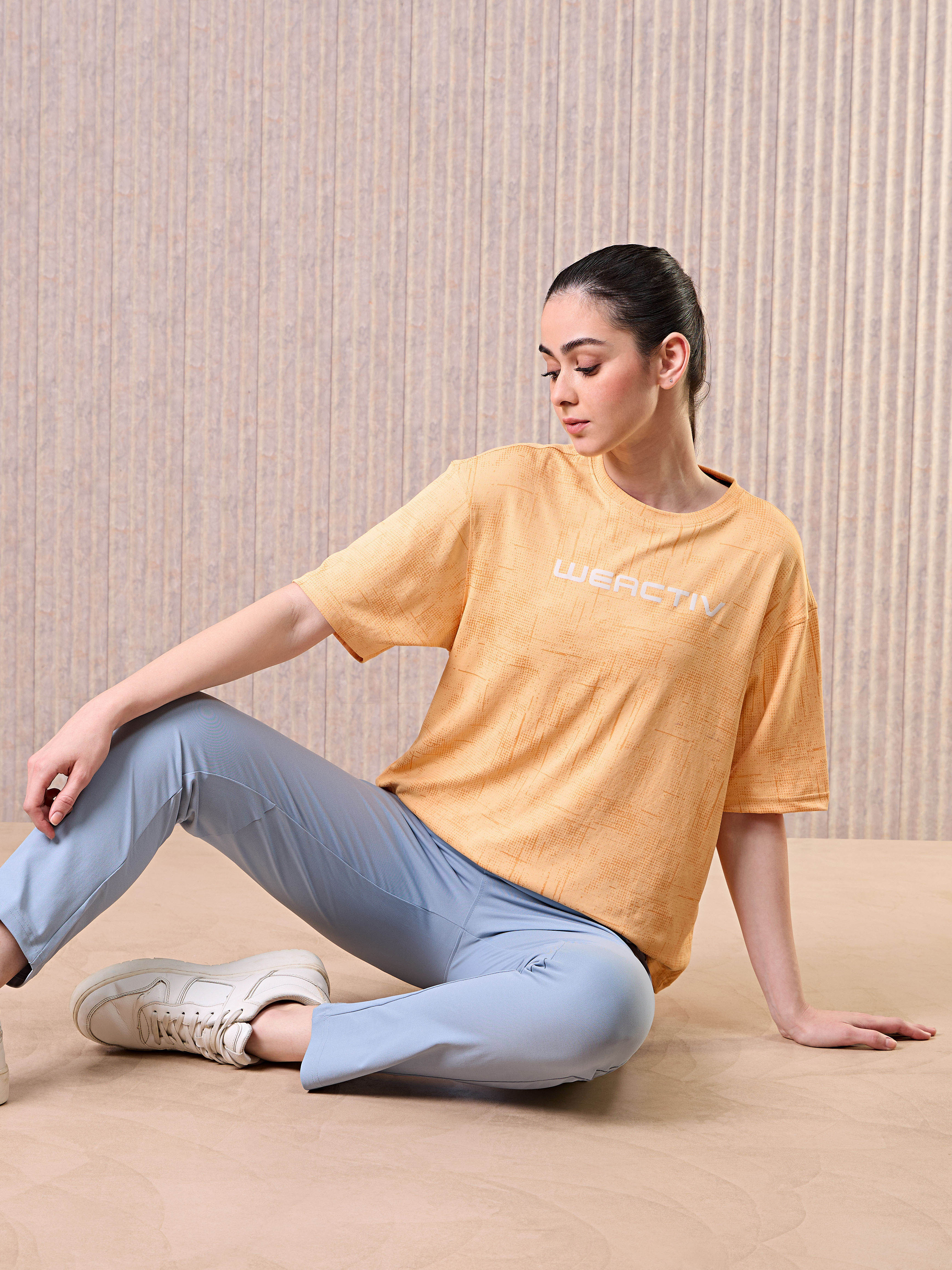 Technosport Women Boxy Fit TShirt (Double Cool) - WR150 - PUMPKIN
