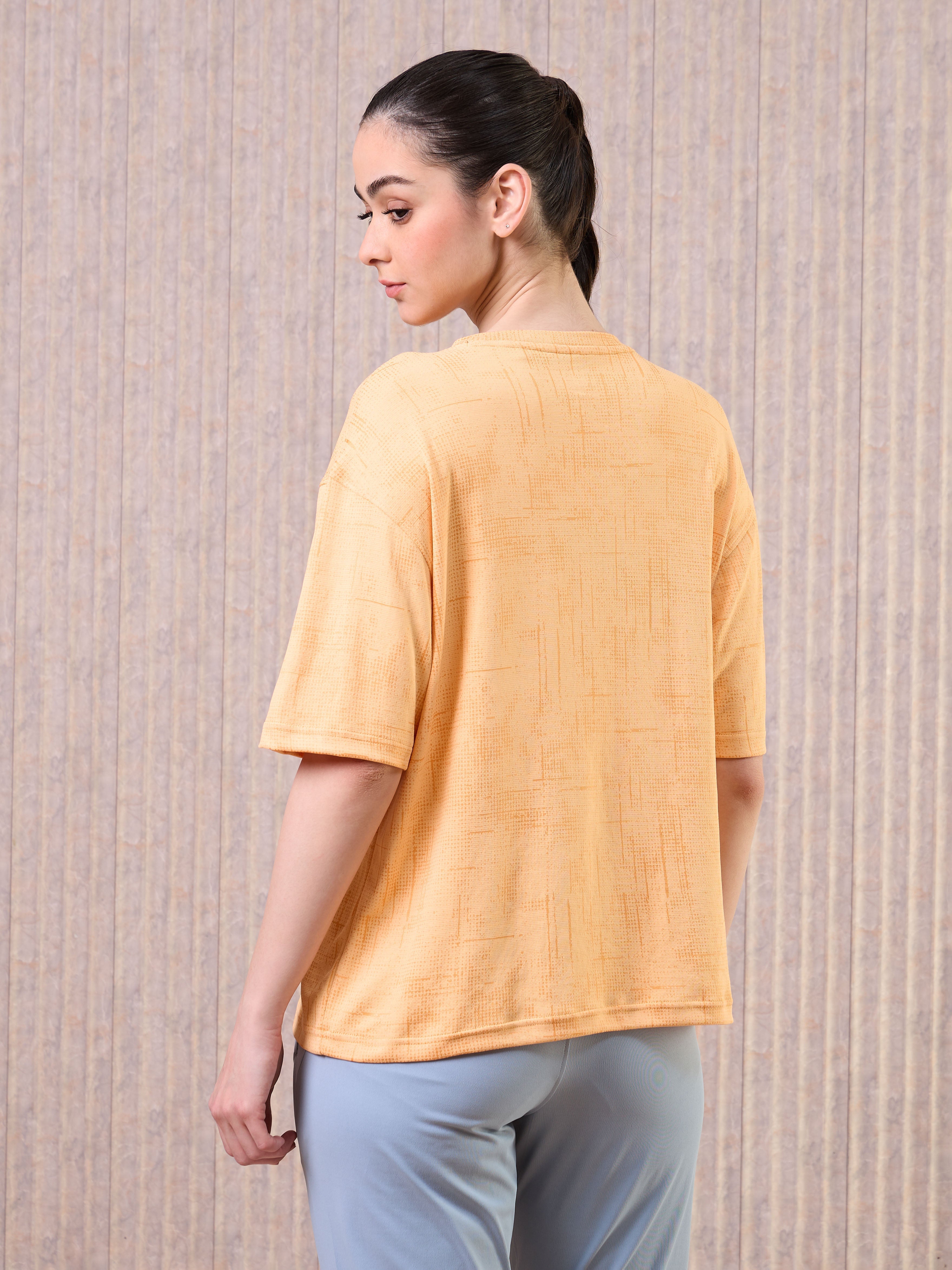 Technosport Women Boxy Fit TShirt (Double Cool) - WR150 - PUMPKIN
